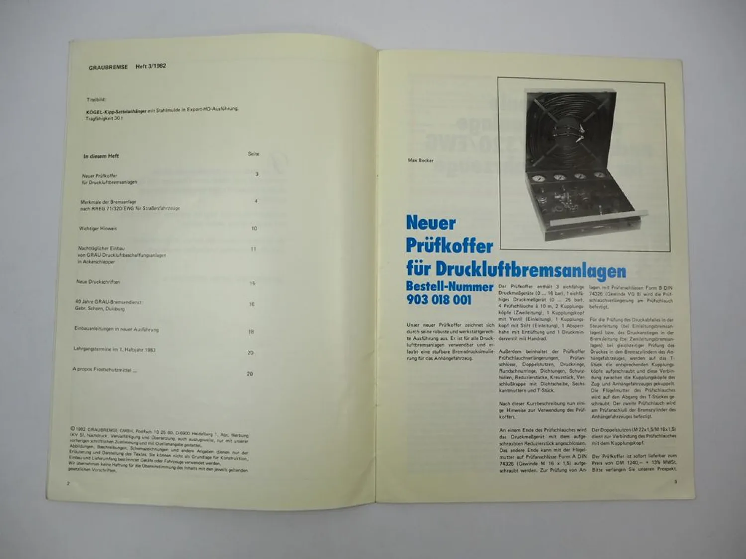 Original Werkszeitung Graubremse Ausgabe 3 von 1982 Bremsanlagen für LKW