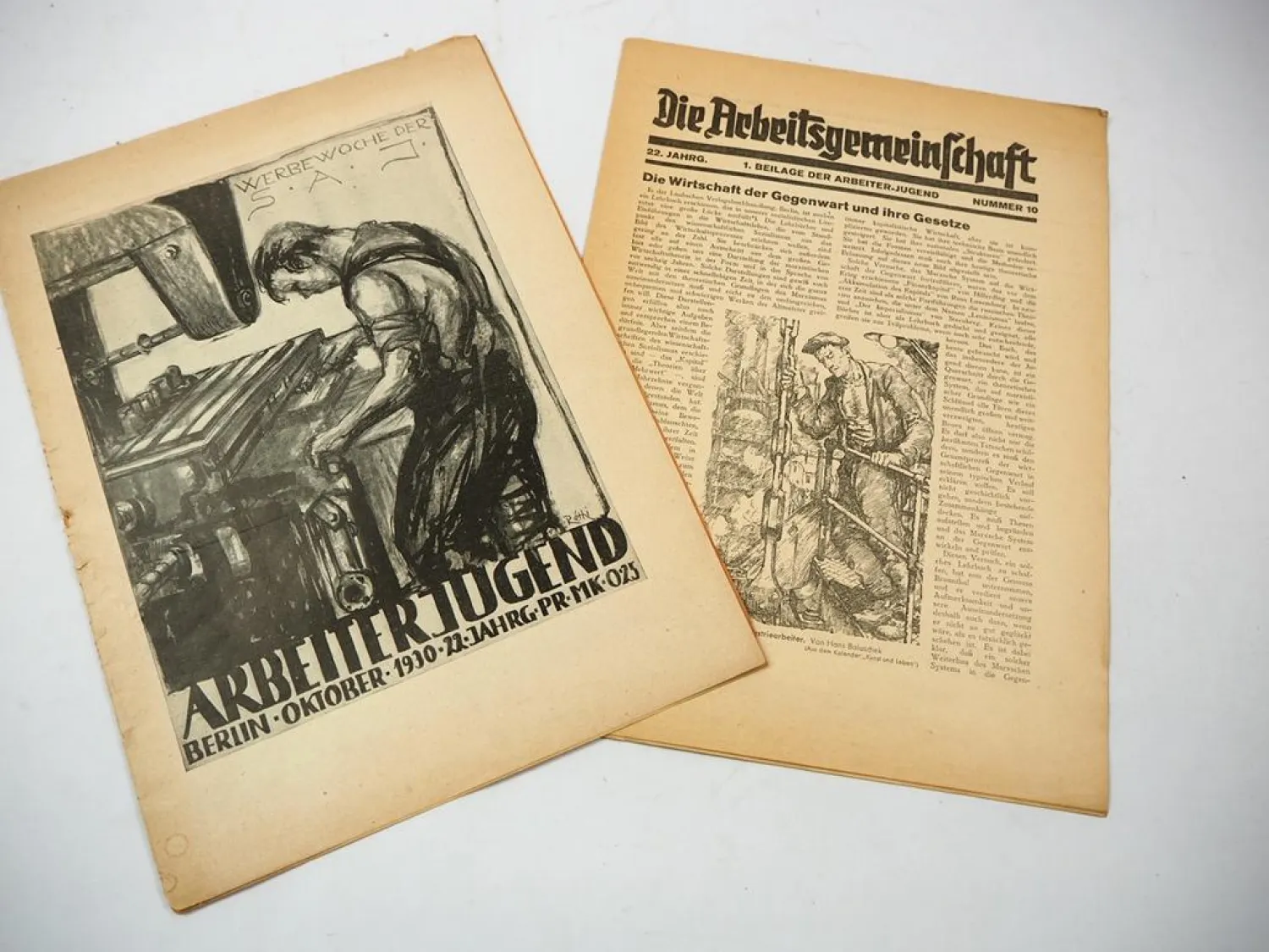 Original Zeitschrift SAJ Sozialistische Arbeiter Jugend Arbeitsgemeinschaft 1930
