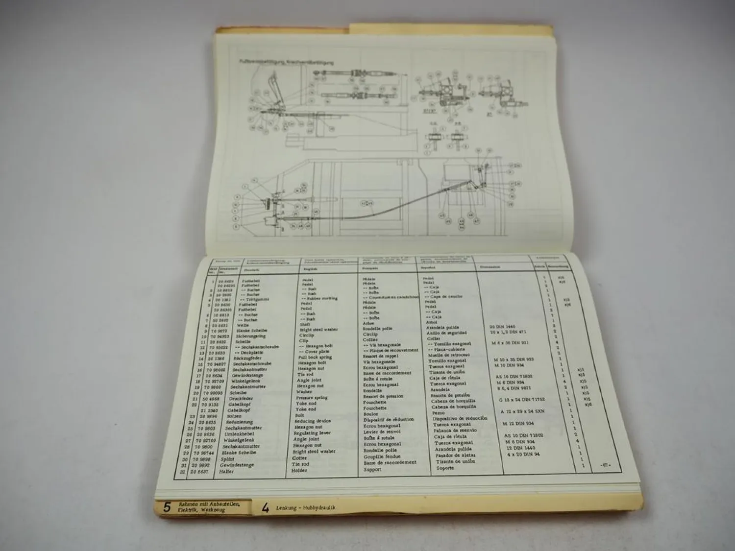 Original Zettelmeyer Europ ZL500 Knicklader Ersatzteilliste 1970er Jahre