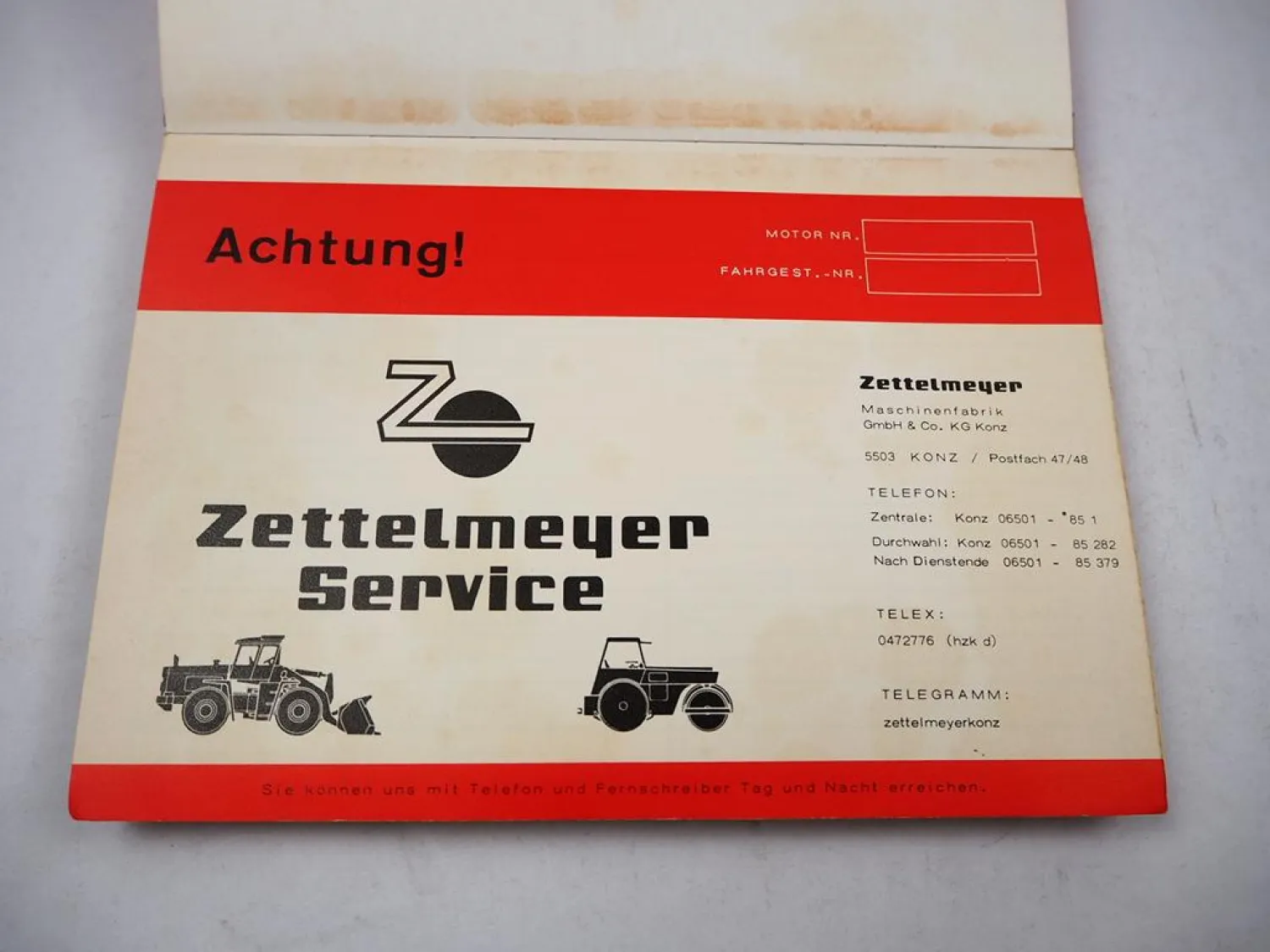 Original Zettelmeyer ZL500 Knicklader Ersatzteilliste Spare Parts List 1970er J.