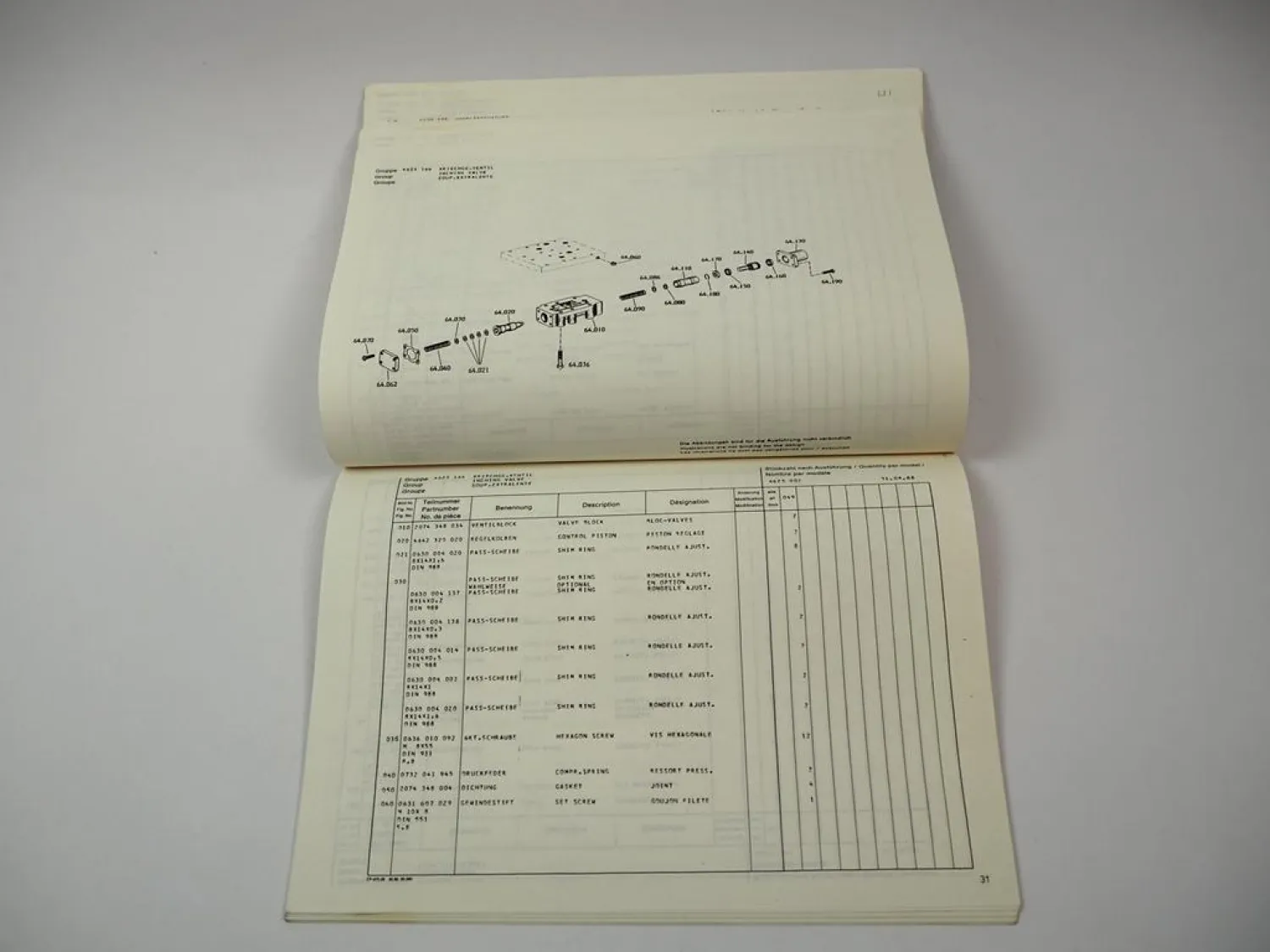 Original ZF 3 PW 45 H Hydromedia Gertriebe Ersatzteilliste Hyster Gabelstapler 88