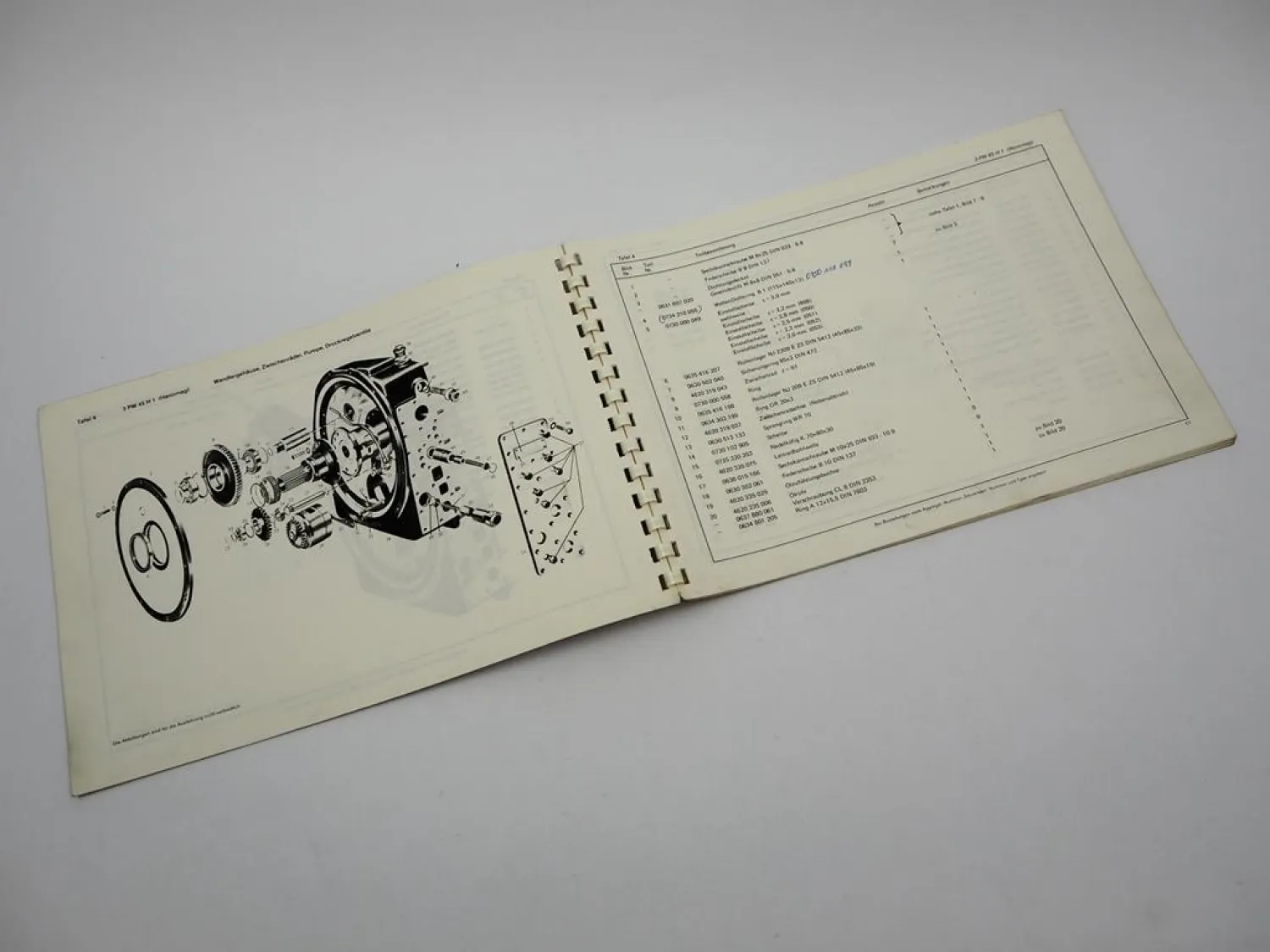 Original ZF 3 PW 45 H1 Getriebe Ersatzteilliste Hanomag Schlepper 01/1974
