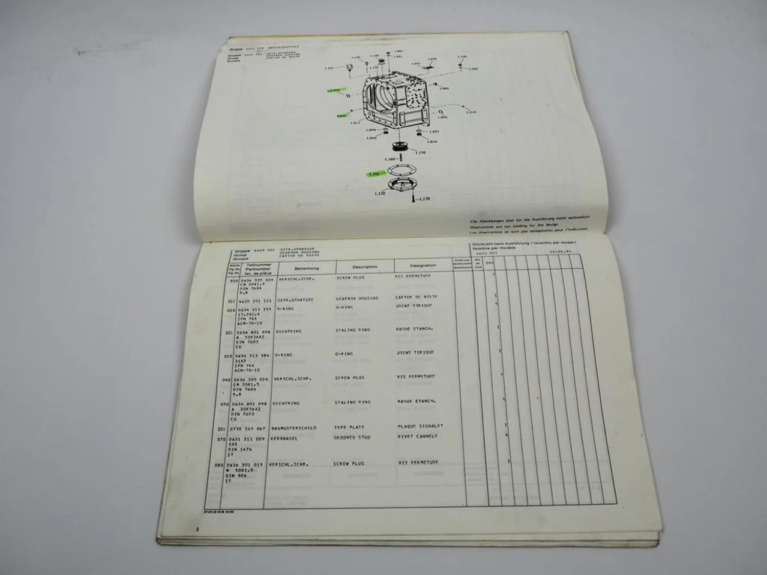 Original ZF 3PW 45H Hydromedia Getriebe Ersatzteilliste Hyster Parts List 1/1991