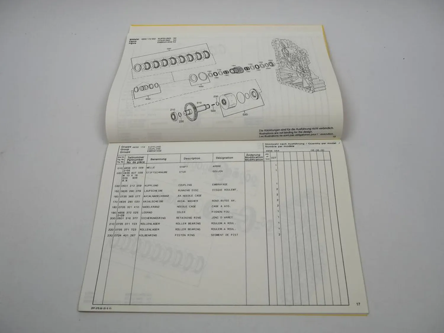 Original ZF 4WG-160 Hydromedia Getriebe Ersatzteilliste Case Parts List 06/2000