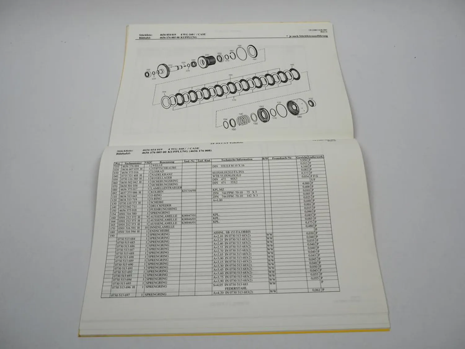 Original ZF 4WG-160 Hydromedia Getriebe Ersatzteilliste Case Technische Daten 03