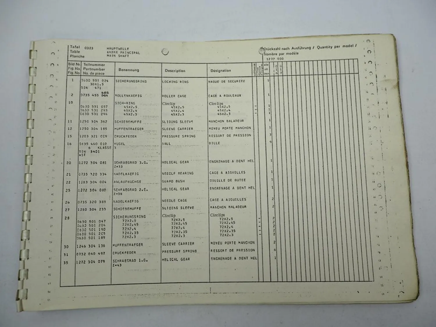 Original ZF 5 K-90 GP Allklauen Getriebe Ersatzteilliste DAF Parts List 04/1979