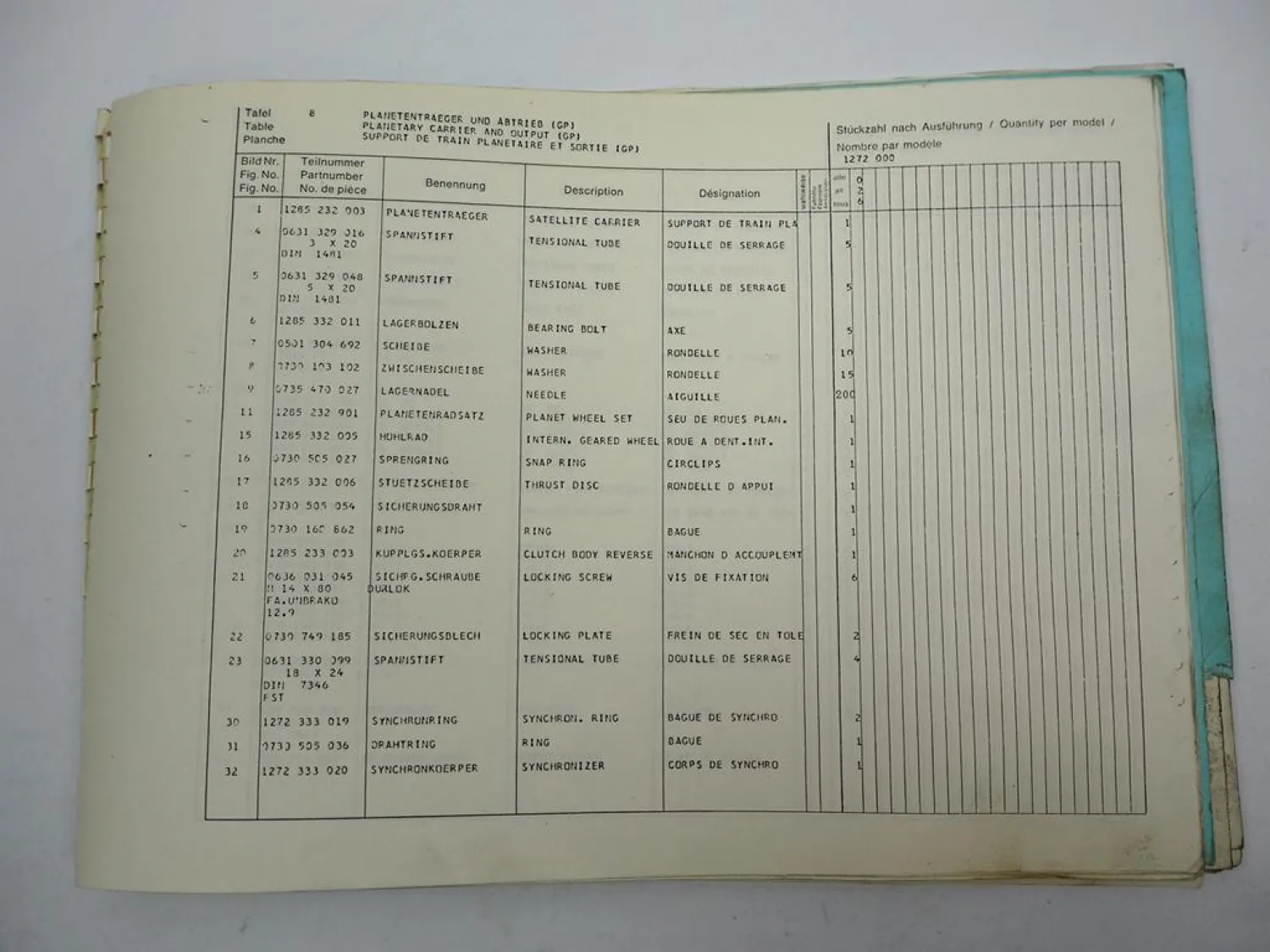 Original ZF 5 K-90 GP Allklauen Getriebe Ersatzteilliste Magirus Parts List 10/79