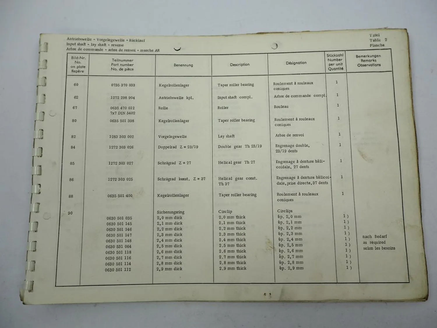 Original ZF 5 K-90 GP Synchroma Getriebe Ersatzteilliste Magirus Parts List 9/76