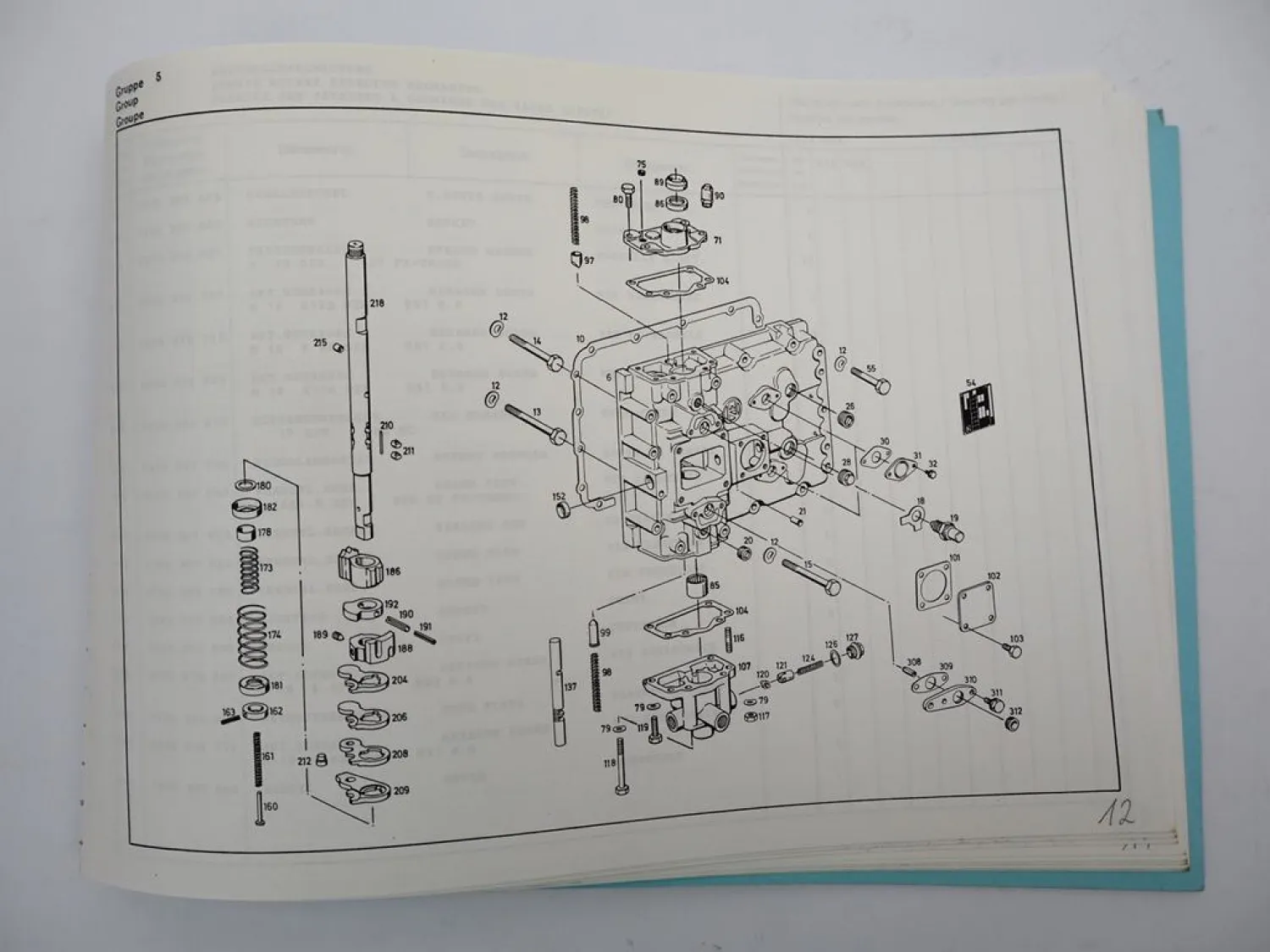 Original ZF 5 S-92 GP Synchroma Getriebe Ersatzteilliste IVECO Parts List 3/1986