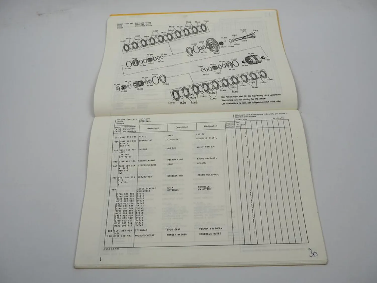 Original ZF 6 WG-180 Hydromediagetriebe Ersatzteilliste Faun Parts List 04/1990