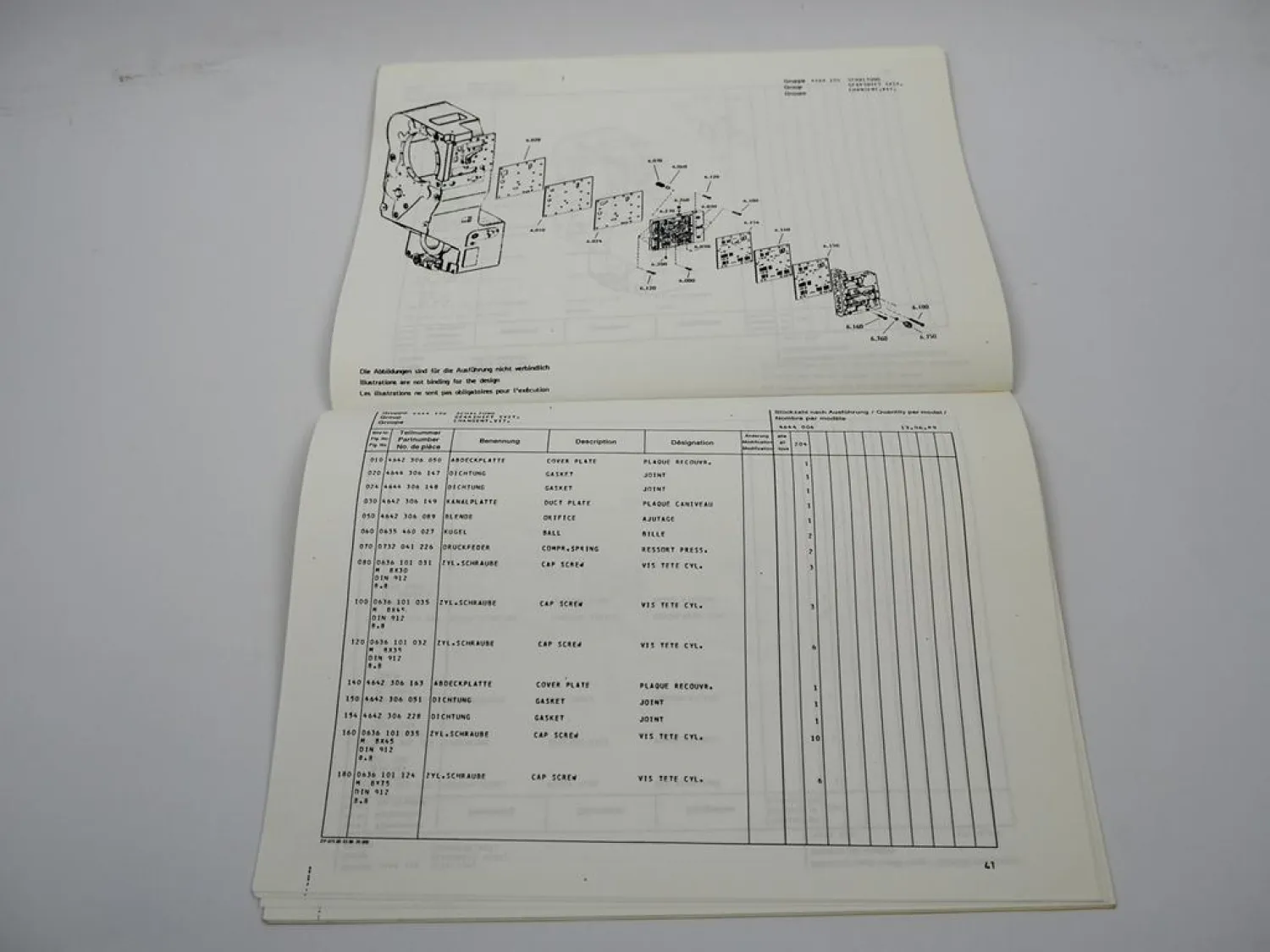 Original ZF 6 WG-180 Hydromediagetriebe Ersatzteilliste O&K Faun Parts List 6/89