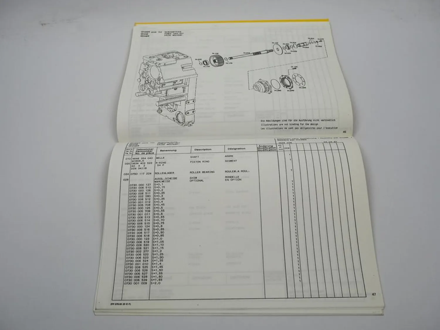 Original ZF 6 WG-310 Hydromediagetriebe Ersatzteilliste Moxy Parts List 03/1997