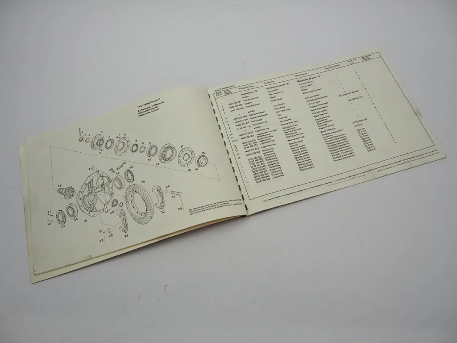 Original ZF Achseinsatz S Ersatzteilliste Neoplan Bus Spare Parts List 10/1982