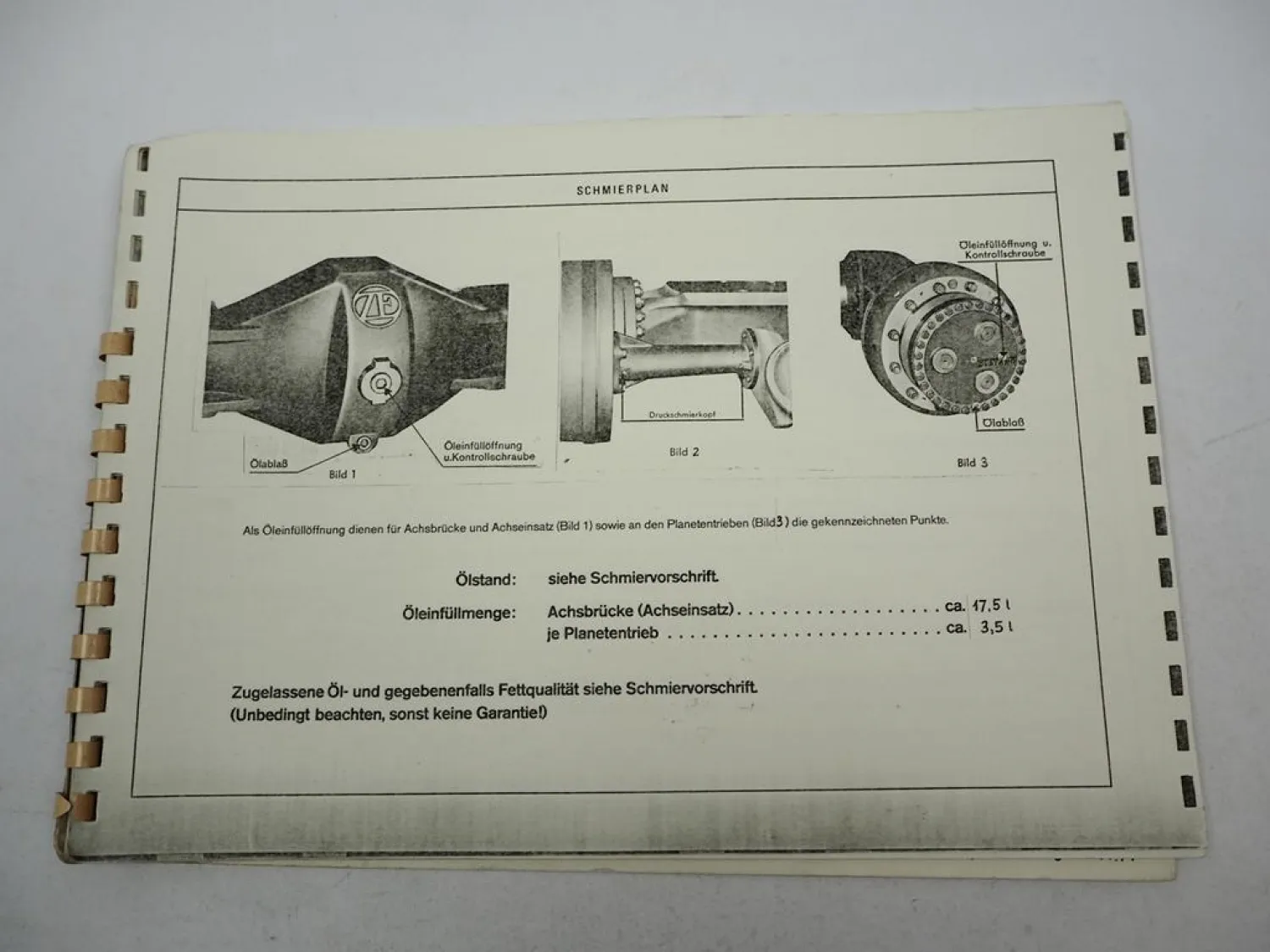Original ZF AP-11/L Planeten Starrachse Ersatzteilliste Lidhult Gabelstapler 71