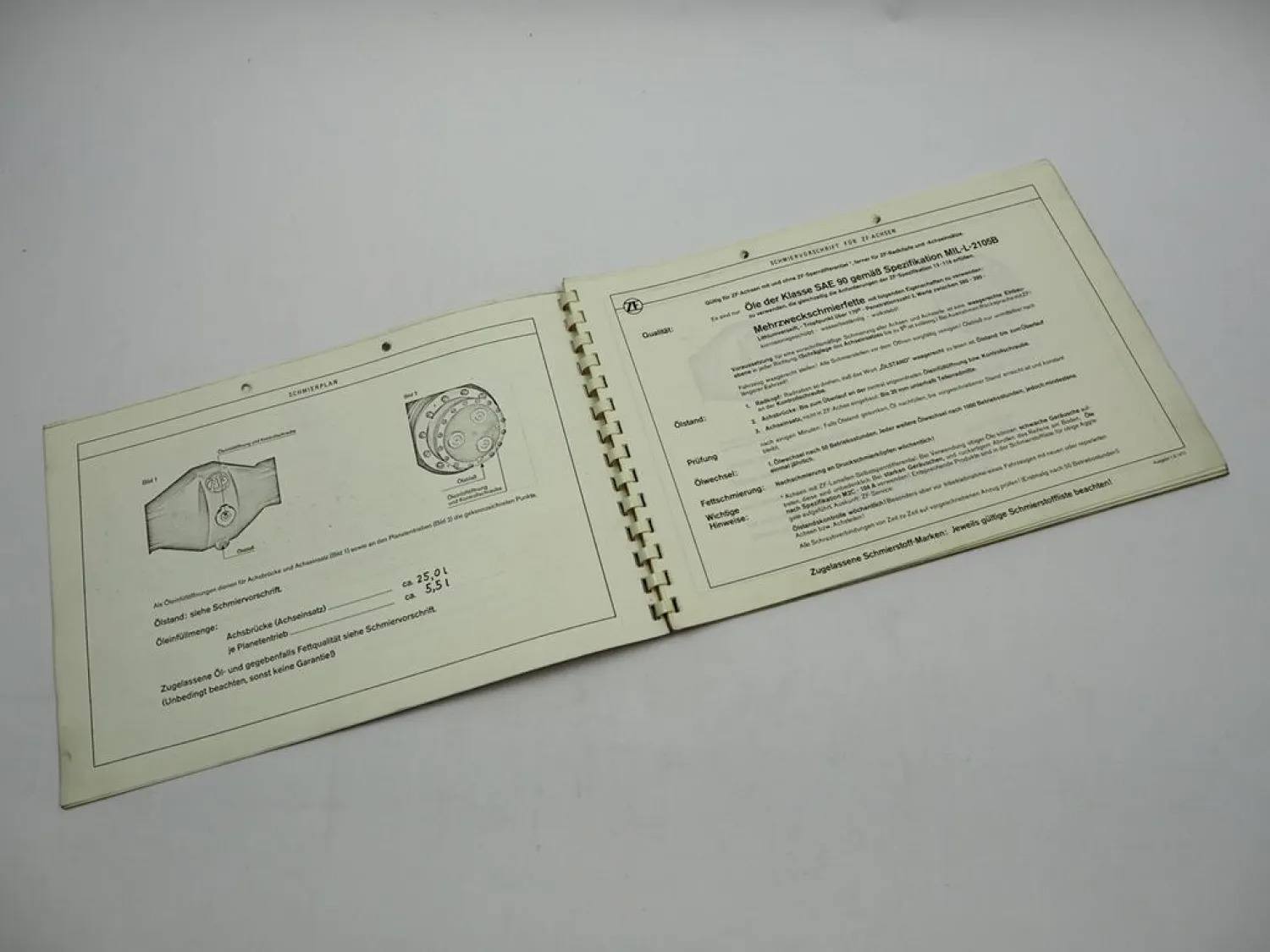 Original ZF AP-15/R Planetenstarrachse Ersatzteilliste Zettelmeyer 08/1972