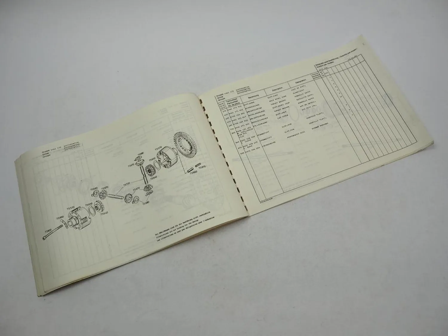 Original ZF AP-355 B Planeten Achse Ersatzteilliste Liebherr Parts List 11/1987