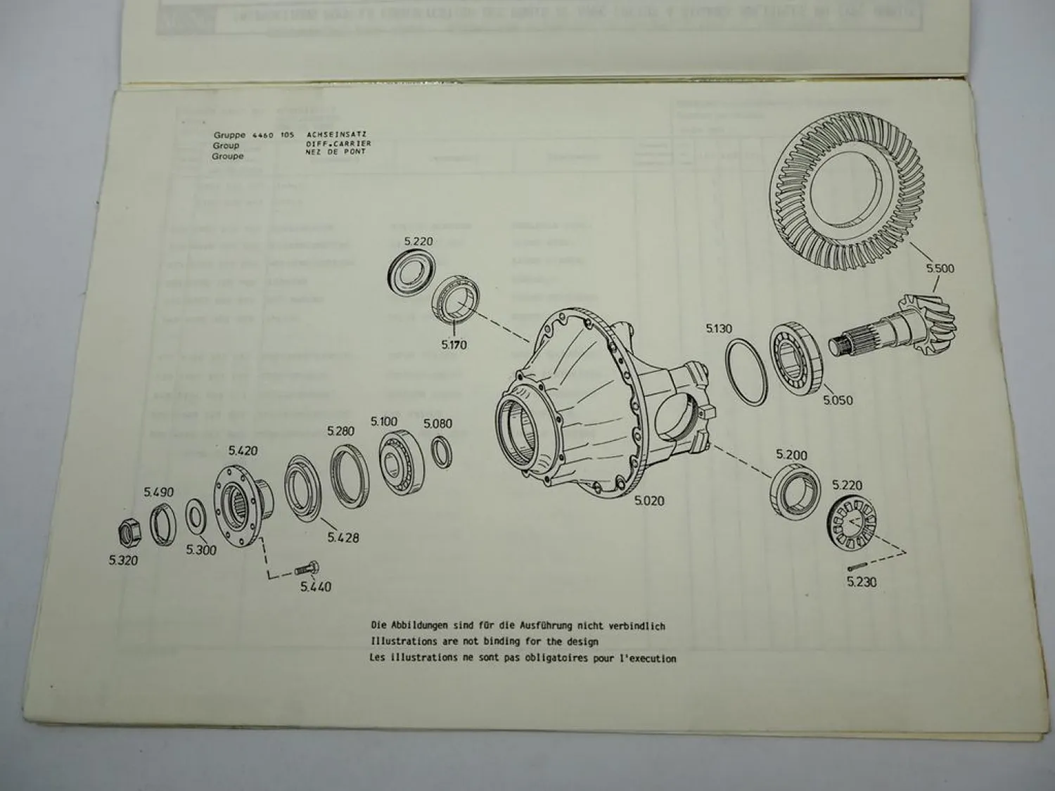 Original ZF AP-407 Planeten Achse Ersatzteilliste Hanomag Parts List 04/1990