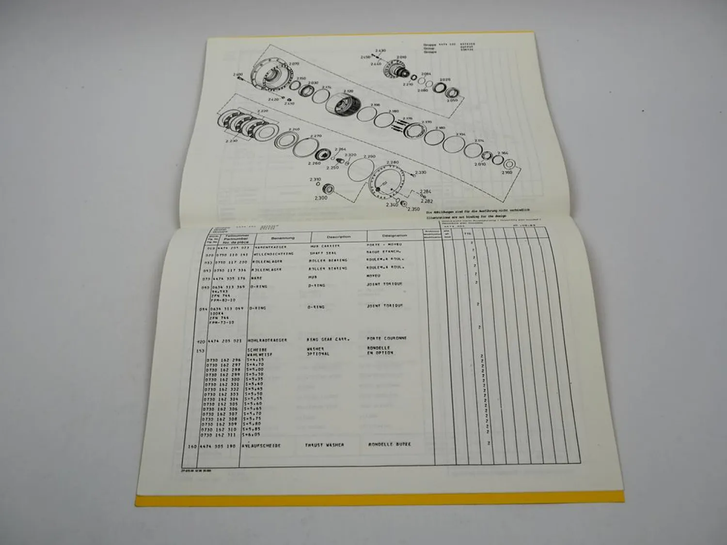 Original ZF AP-407 Planetenachse Ersatzteilliste Liebherr Parts List 06/1989