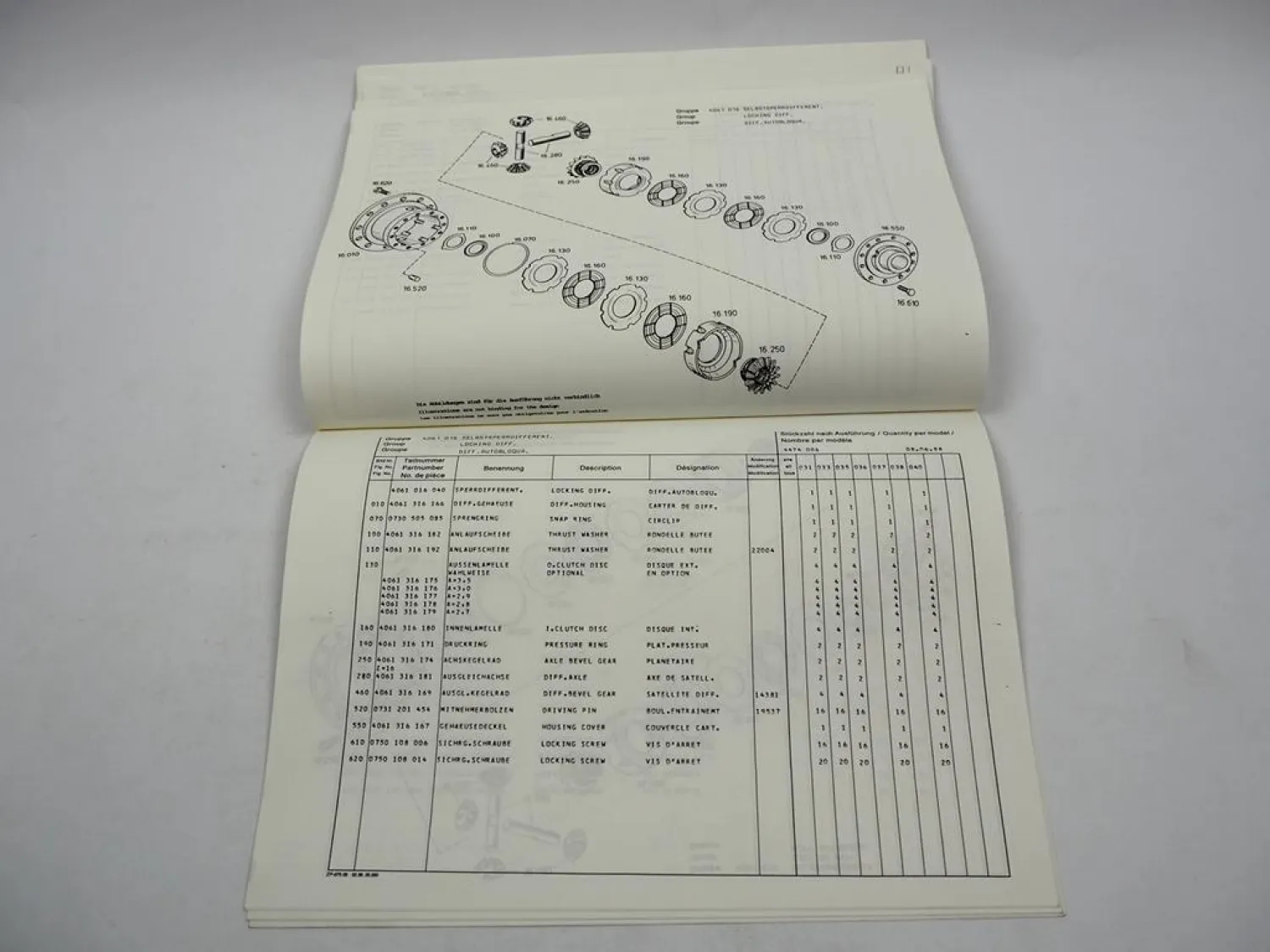 Original ZF AP-411 Planetenachse Ersatzteilliste Hanomag Spare Parts List 6/1988