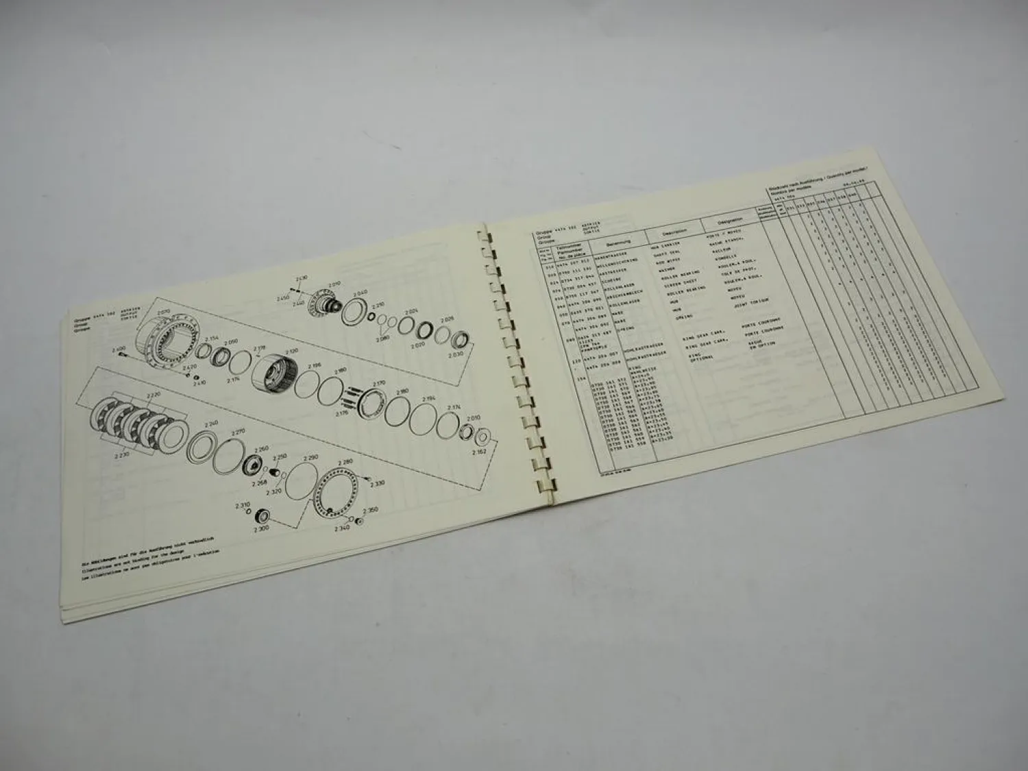 Original ZF AP-411 Planetenachse Ersatzteilliste Hanomag Spare Parts List 6/1988