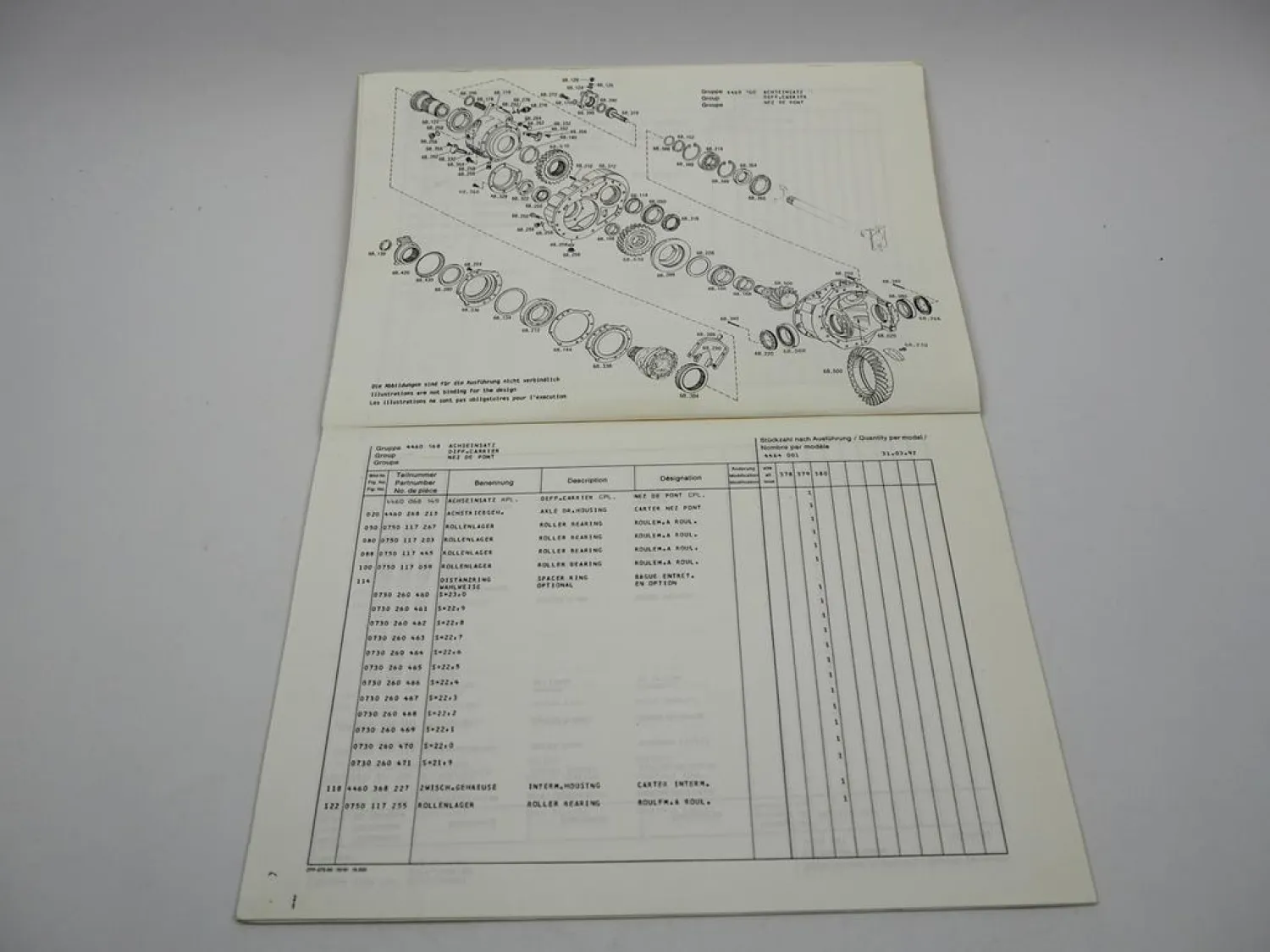 Original ZF AP-9 Planetenachse Ersatzteilliste Terex Dumper Parts List 03/1992