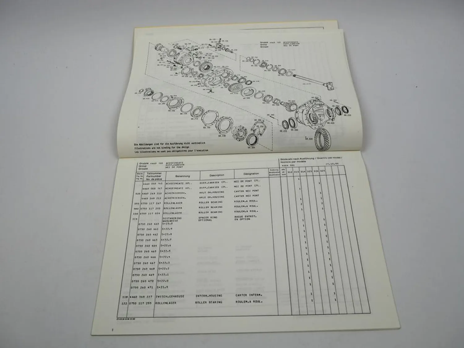 Original ZF AP-9 Planetenachse Ersatzteilliste Terex Dumper Parts List 10/1990