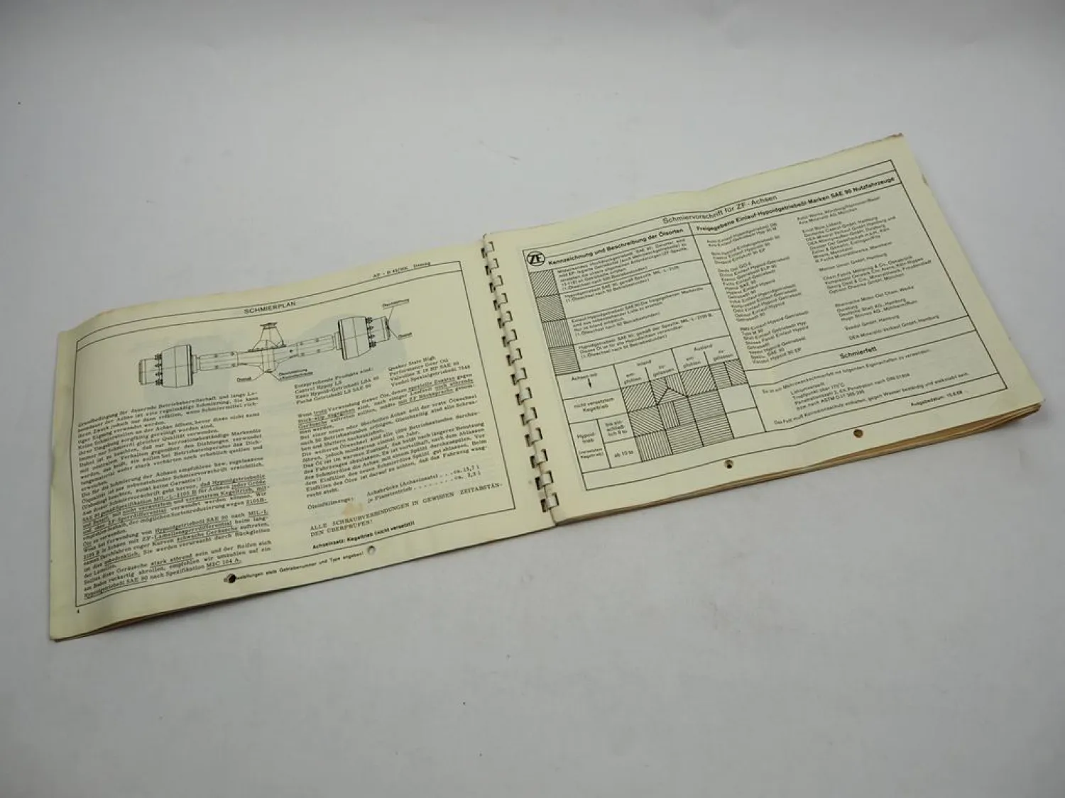 Original ZF AP-B 45/HK Planetenstarrachse Ersatzteilliste Demag 04/1969