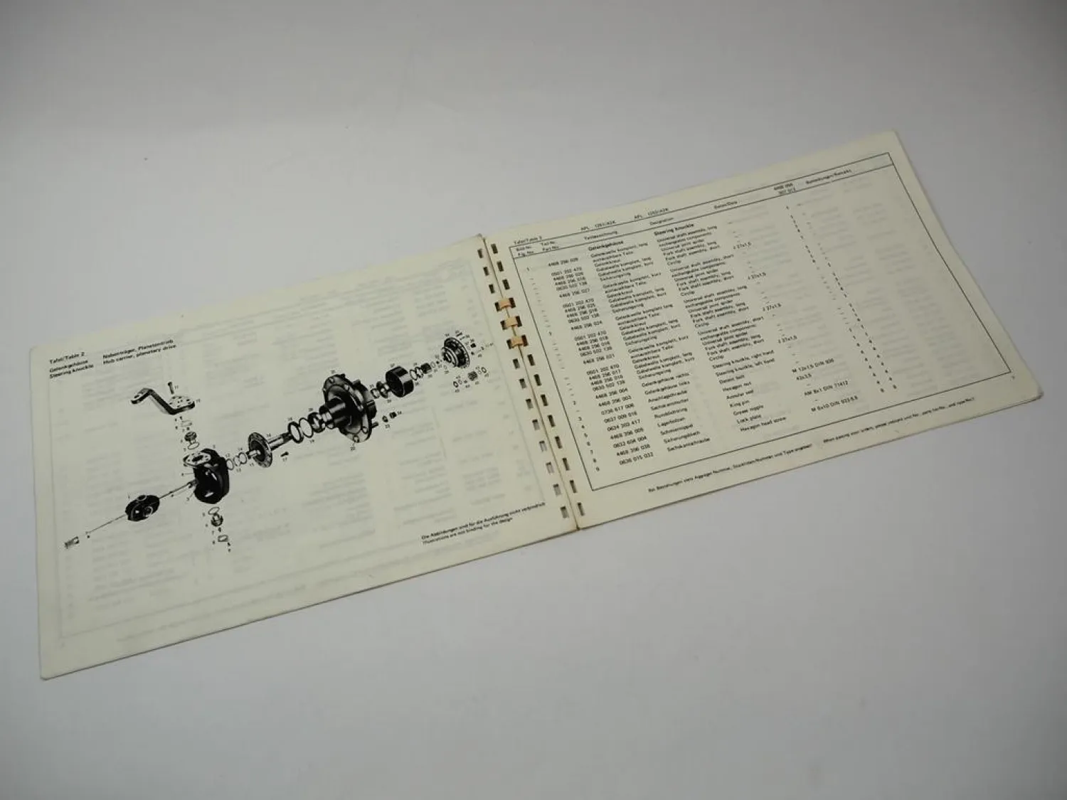 ZF APL-1251 1252/A2K Planetenlenkachse Ersatzteilliste Fendt Schlüter Parts List