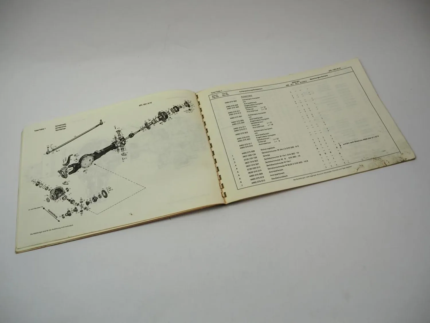 Original ZF APL-1551/A1K Planetenlenkachse Ersatzteilliste IHC IHF Eicher Steyr
