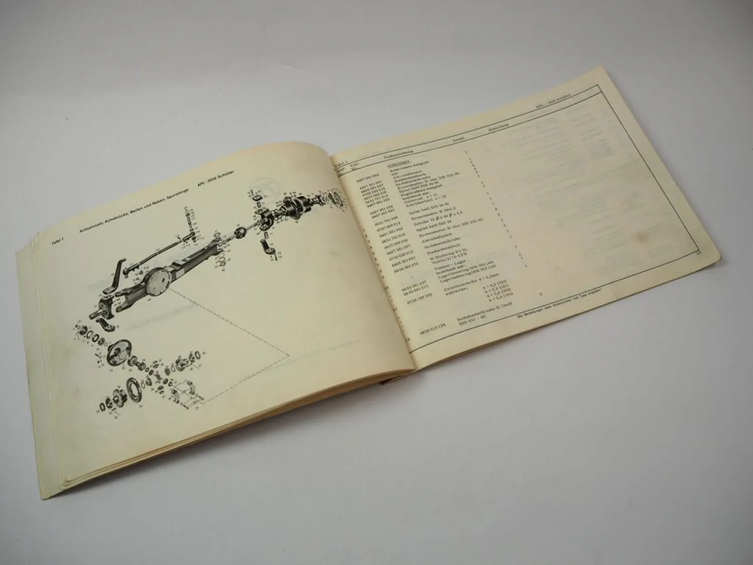 Original ZF APL-3050 Planetenlenkachse Ersatzteilliste Schlüter Schmierplan 1968