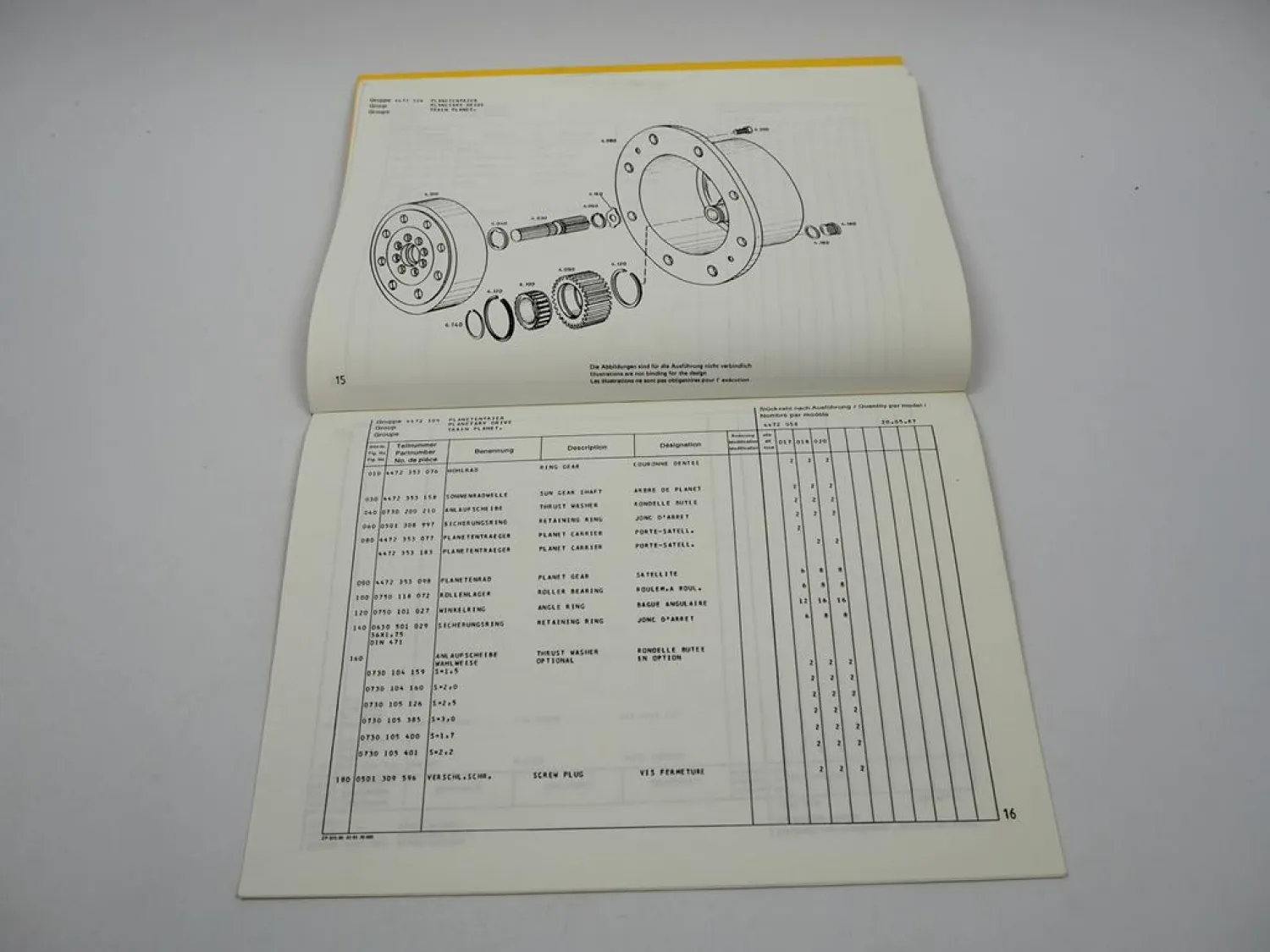 Original ZF APL-350 Planeten Lenkachse Ersatzteilliste John Deere Parts List 87