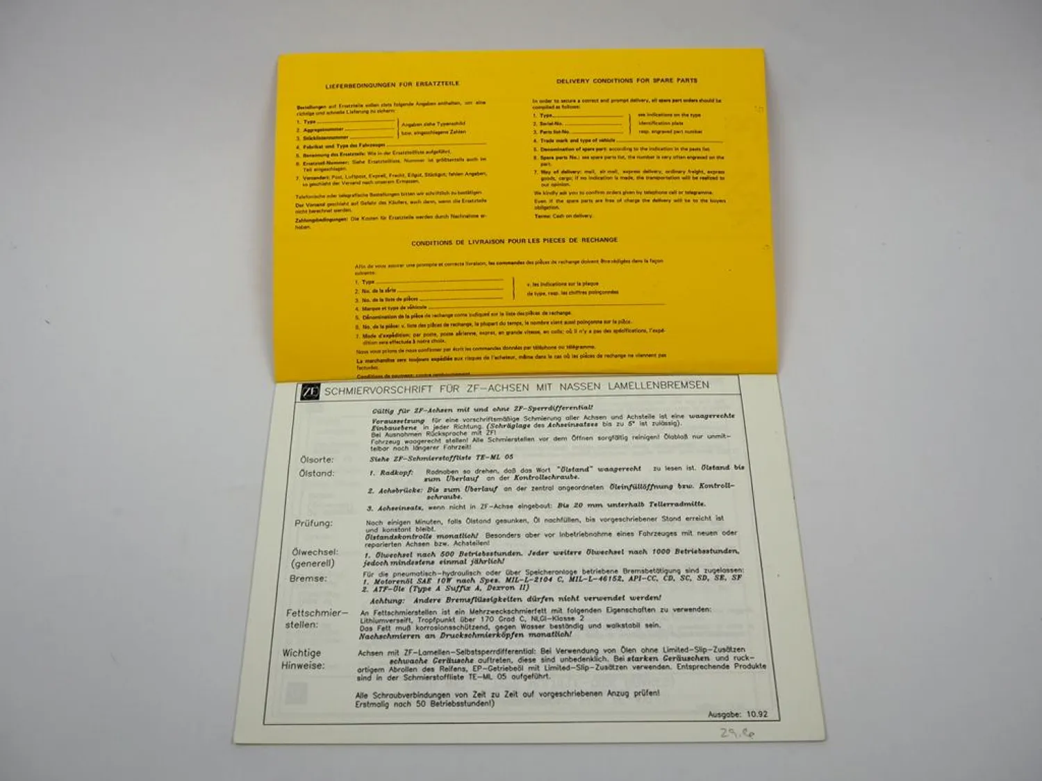 Original ZF APL-355/B Planetenlenkachse Ersatzteilliste Liebherr Parts List 1/87