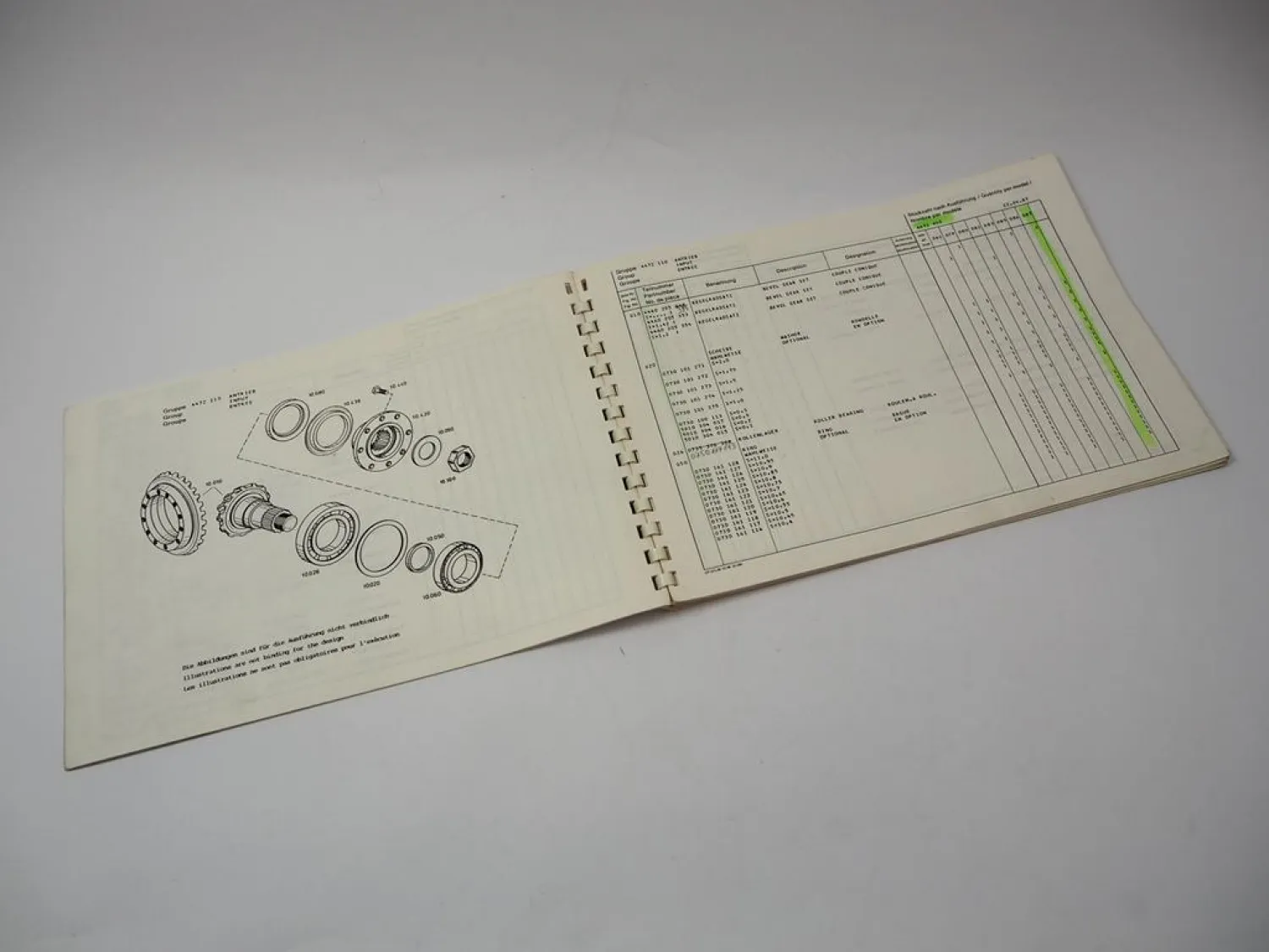 Original ZF AV-130 Starrachse Ersatzteilliste Auwärter Anhänger Parts List 1987