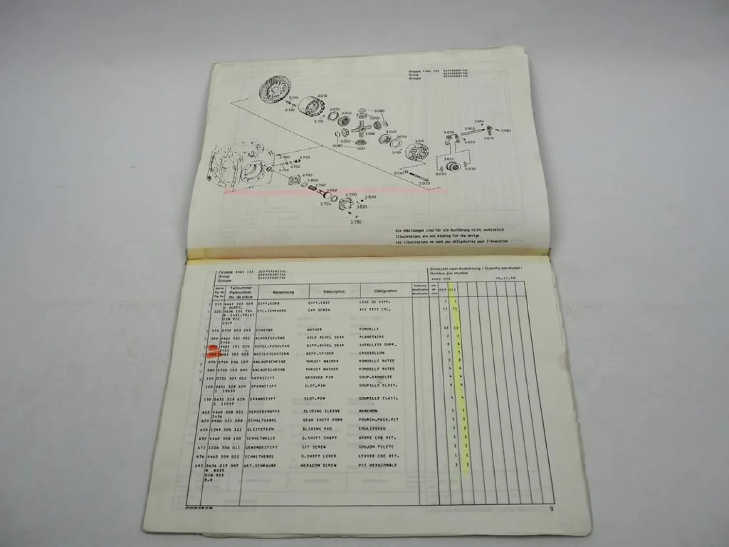 Original ZF CK -7 CK Z-7 Achseinsatz Ersatzteilliste Krupp Parts List 12/1989