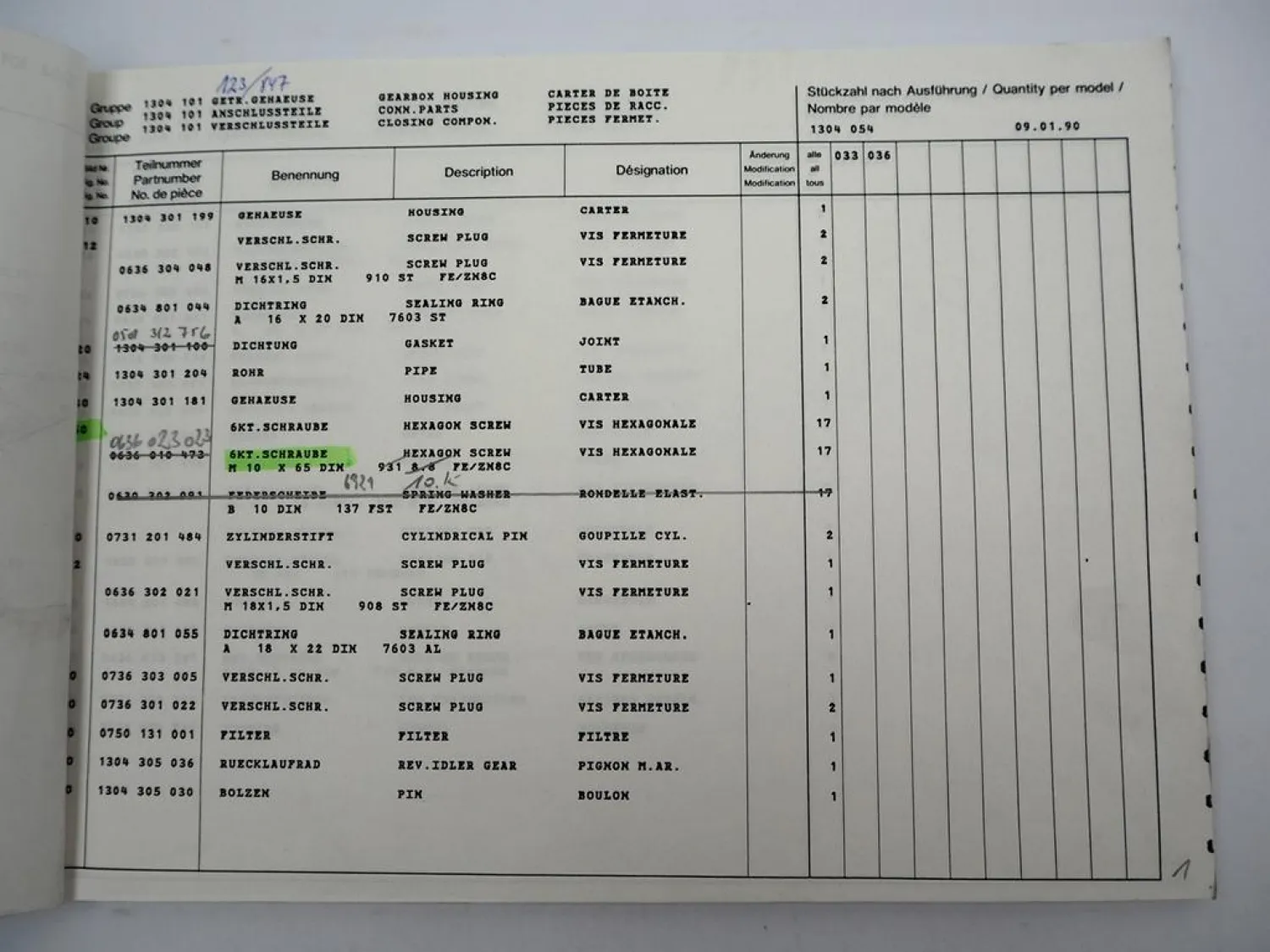 Original ZF Ecomid 8 S 180 Getriebe Ersatzteilliste Auwärter Parts List 01/1990