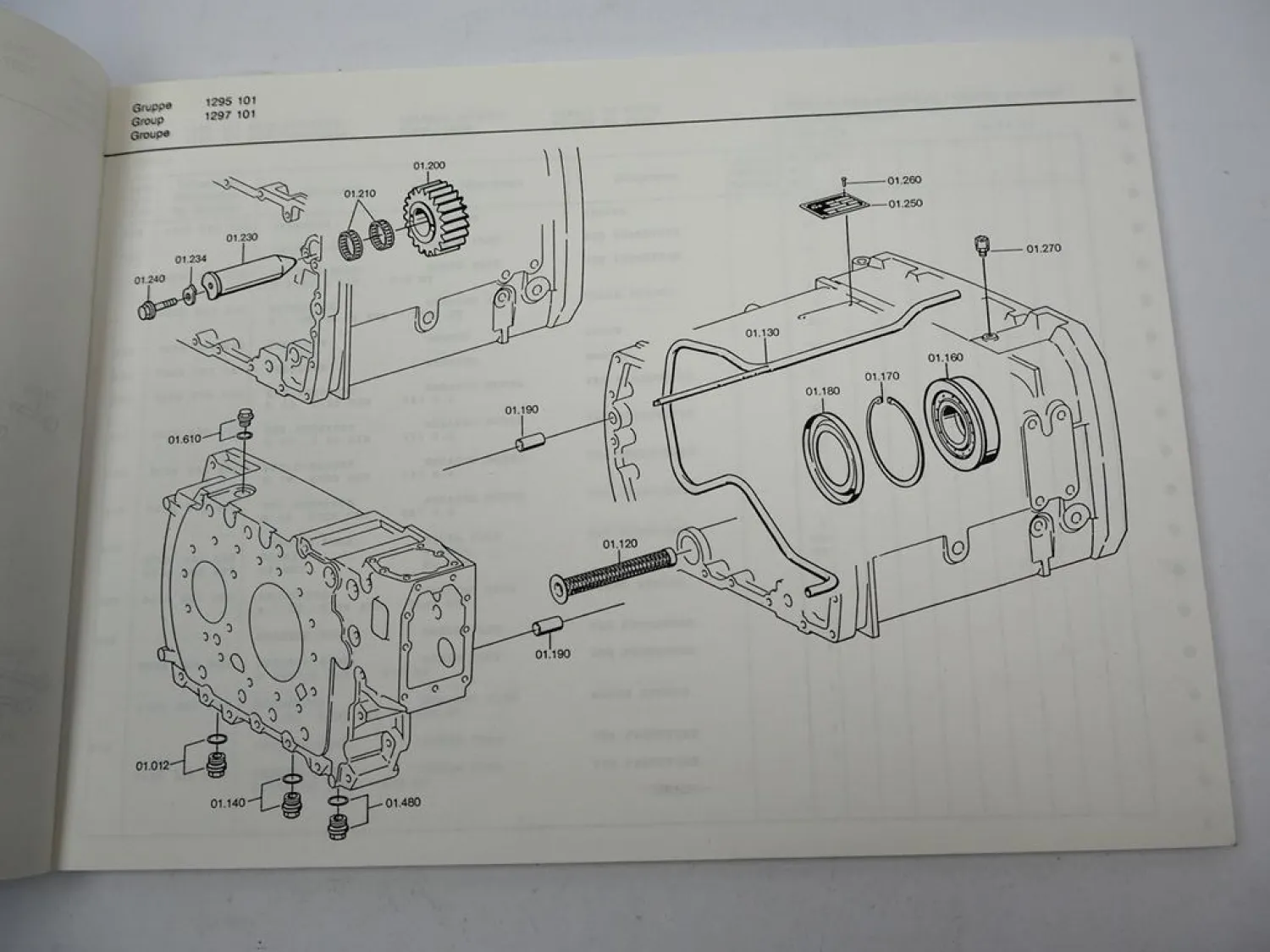 Original ZF Ecosplit 16 S 130 Getriebe Ersatzteilliste DAF Spare Parts List 3/91
