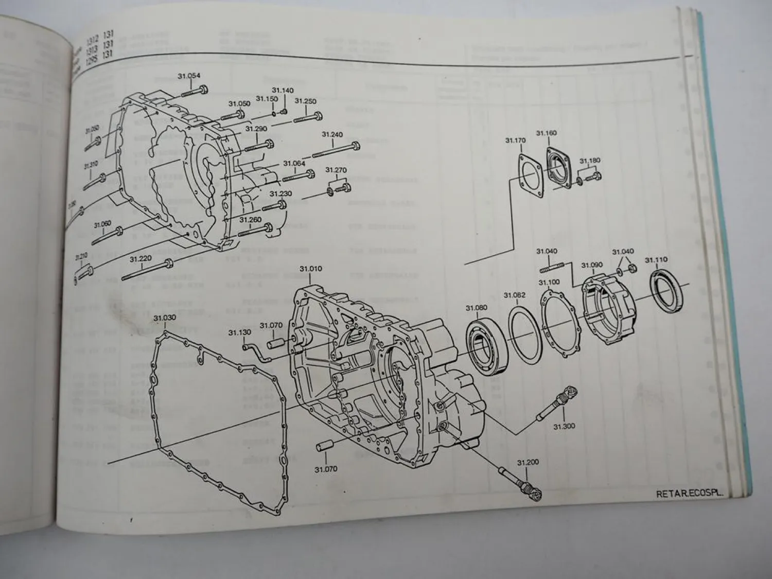 Original ZF Ecosplit 16 S 220 Getriebe Ersatzteilliste MAN Parts List 11/1990