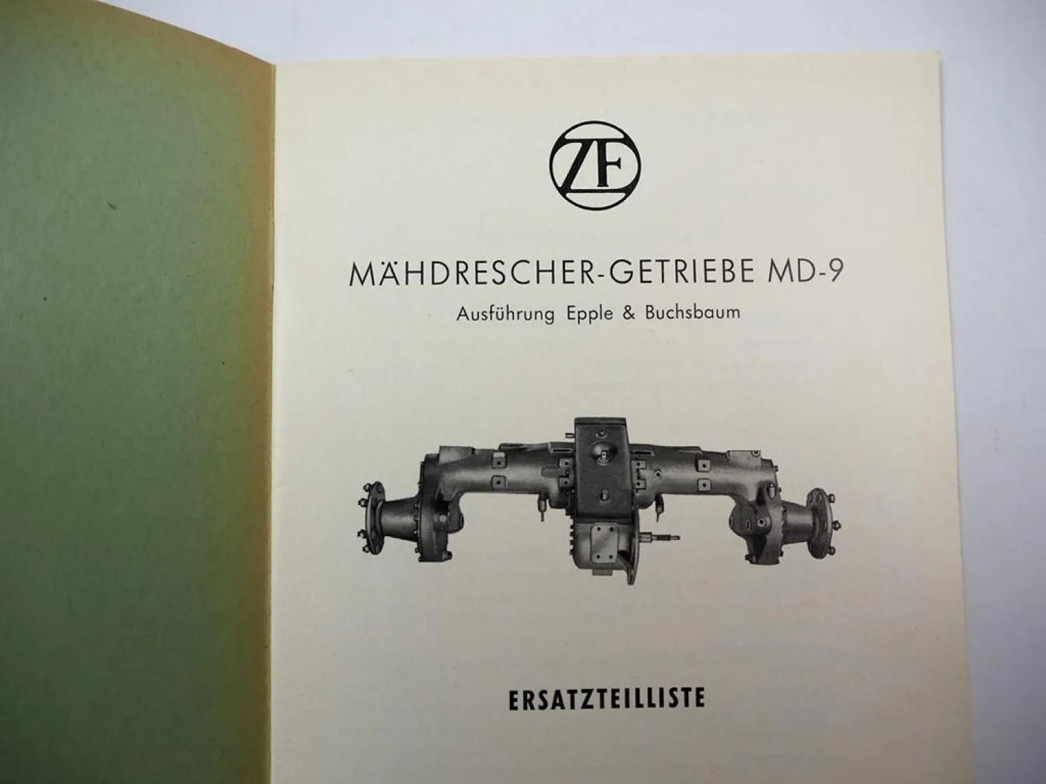 Original ZF MD-9 Epple & Buchsbaum Mähdrescher Getriebe Ersatzteilliste 1960