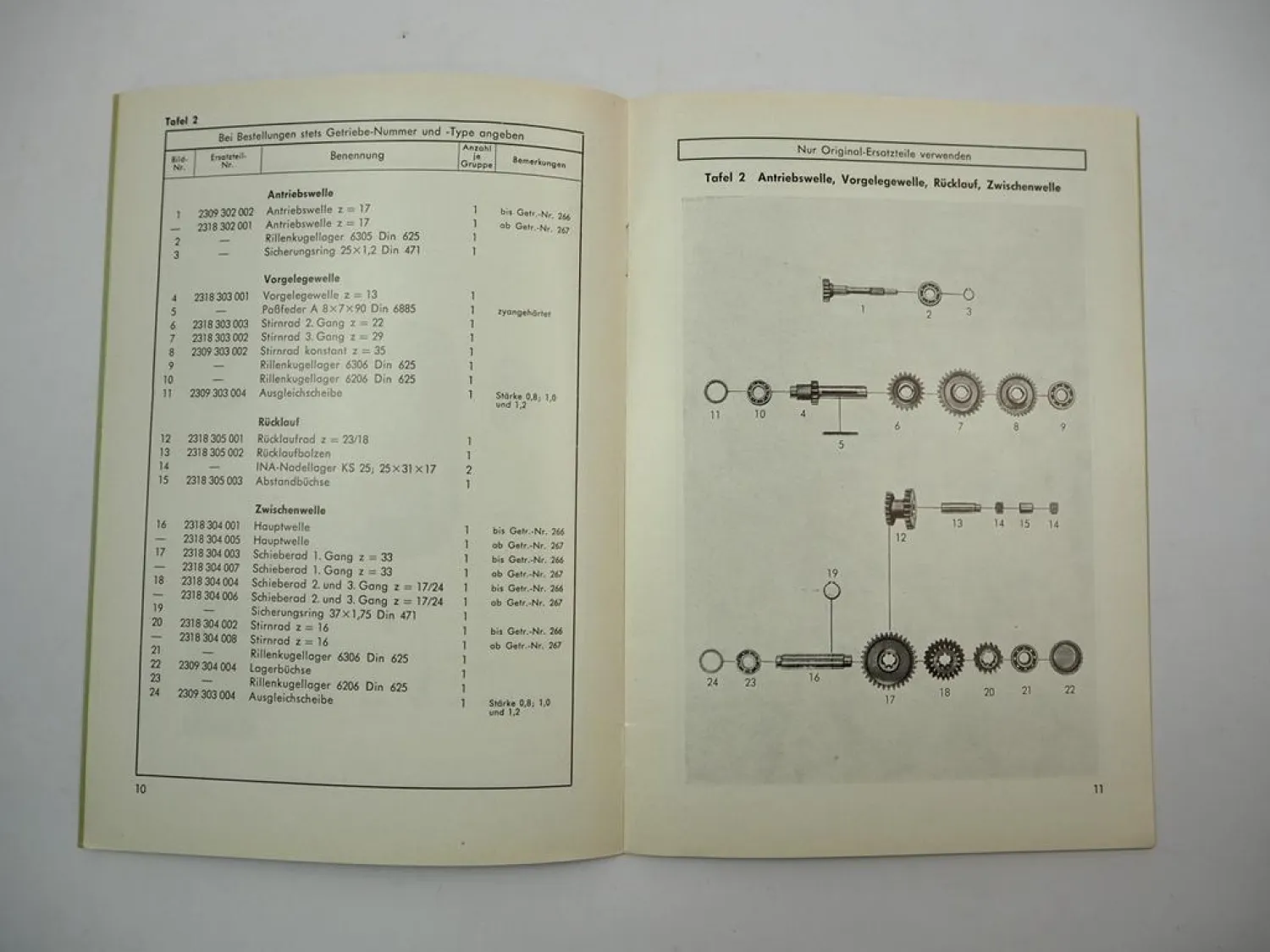 Original ZF MD-9 Epple & Buchsbaum Mähdrescher Getriebe Ersatzteilliste 1960