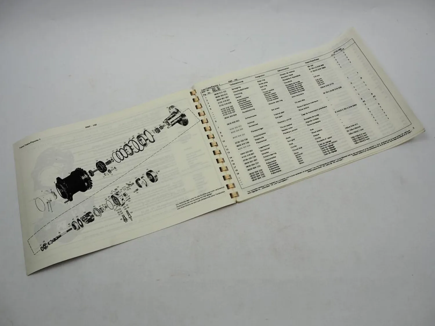 Original ZF RMF-140 Hydrostatischer Radmotor Ersatzteilliste Lanz Parts List
