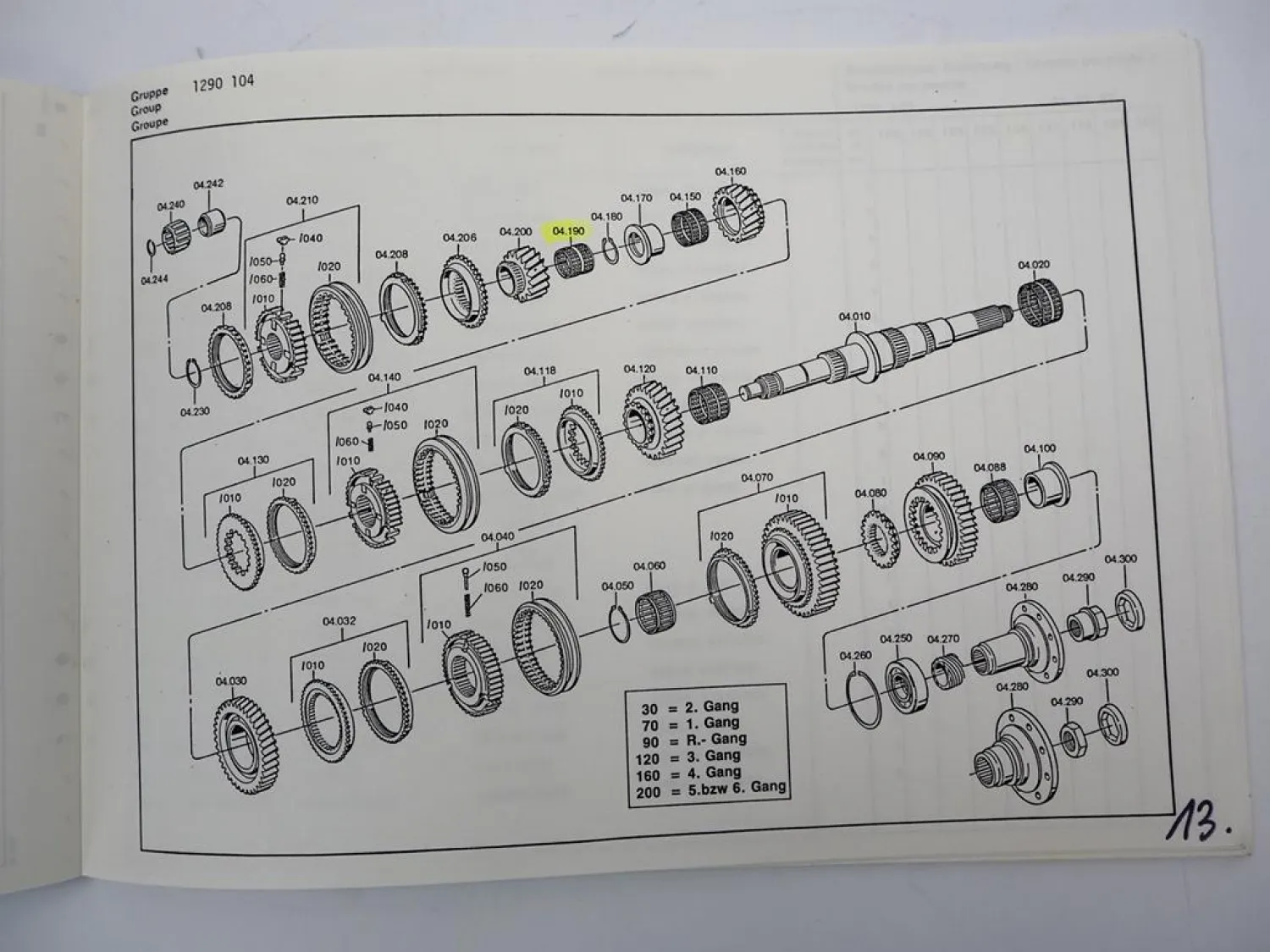 Original ZF S 6-36 Synchroma Getriebe Ersatzteilliste DAF Spare Parts List 10/87
