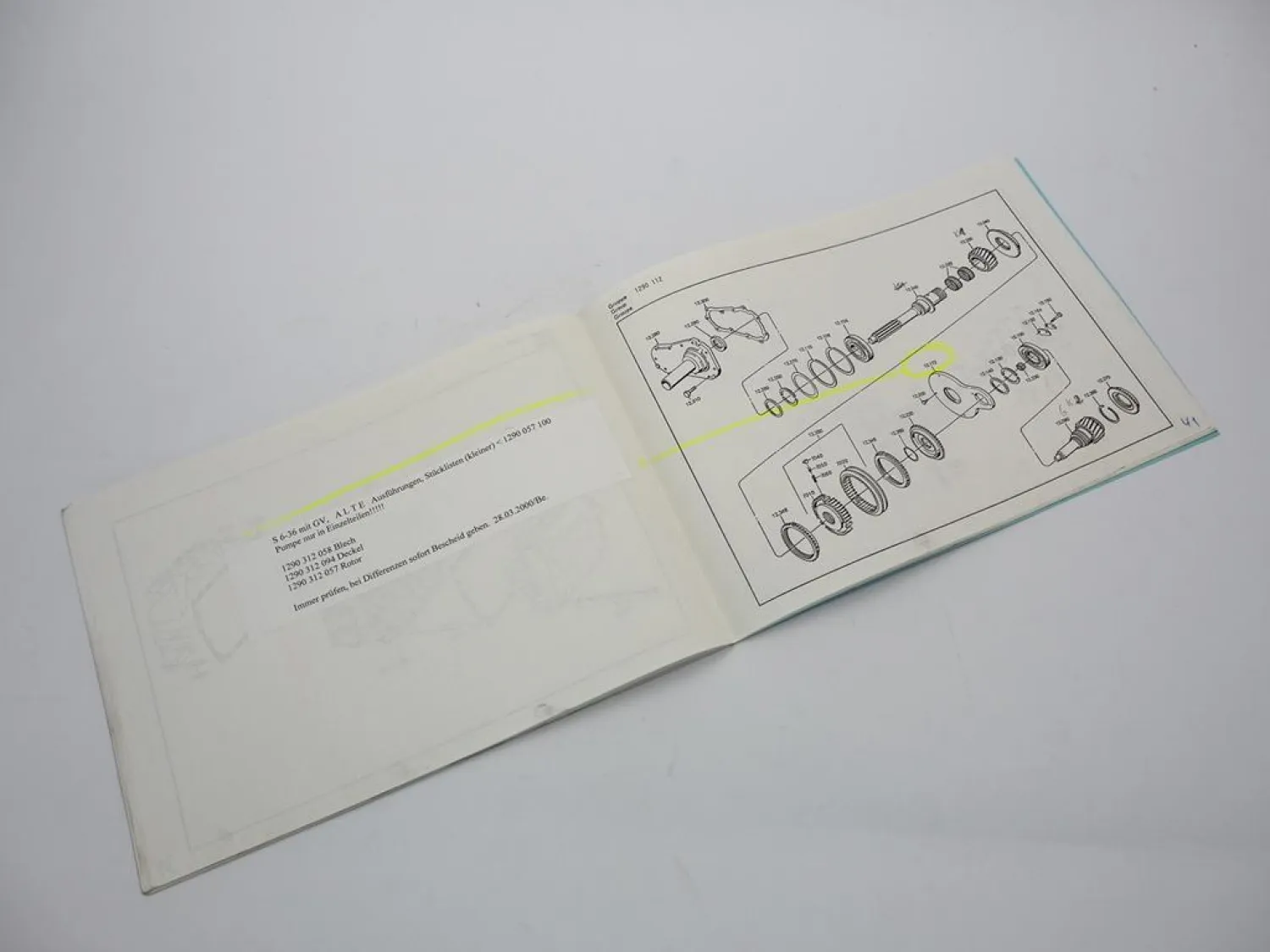 Original ZF S 6-36 Synchroma Getriebe Ersatzteilliste IVECO Parts List 09/1986
