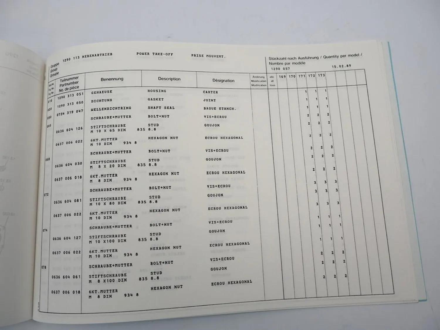Original ZF S 6-36 Synchroma Getriebe Ersatzteilliste MAN Parts List 02/1989