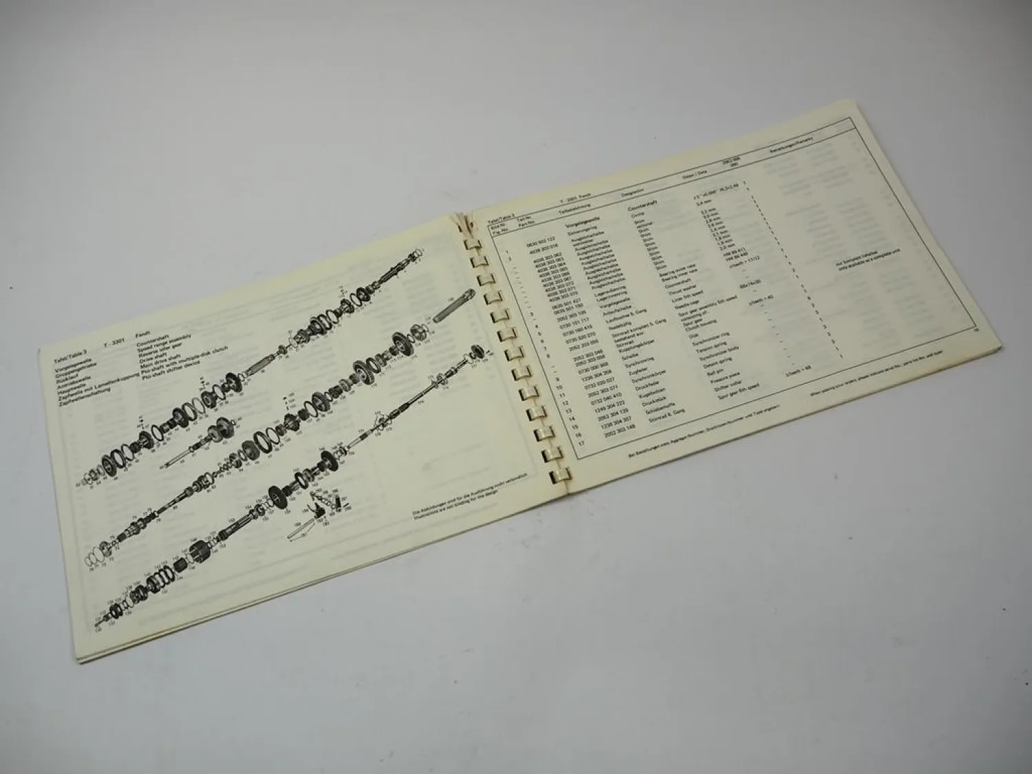 Original ZF T-3301 Schleppertriebwerk Ersatzteilliste Spare Parts List Fendt 77