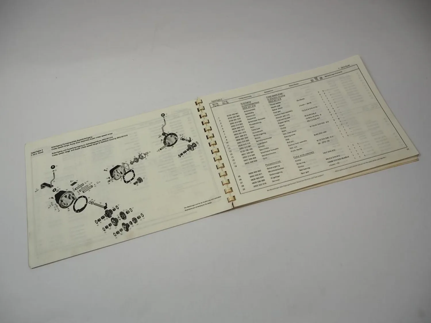 Original ZF T-3312 Schleppertriebwerk Ersatzteilliste Parts List Fendt 1975
