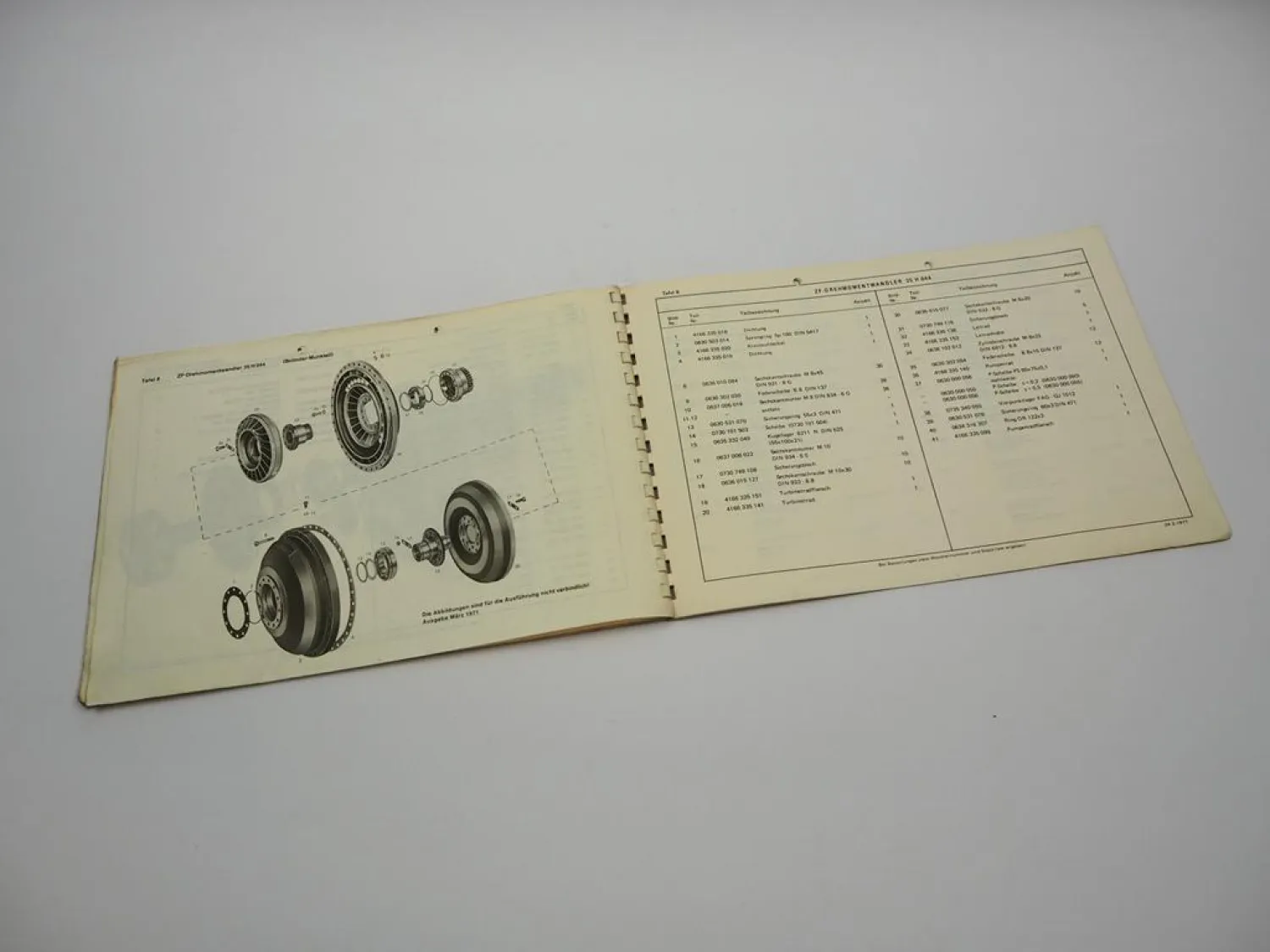 Orig. ZF 4PW 45 H Planetenwendegetriebe Ersatzteilliste Bonlinder Munktell 02/73