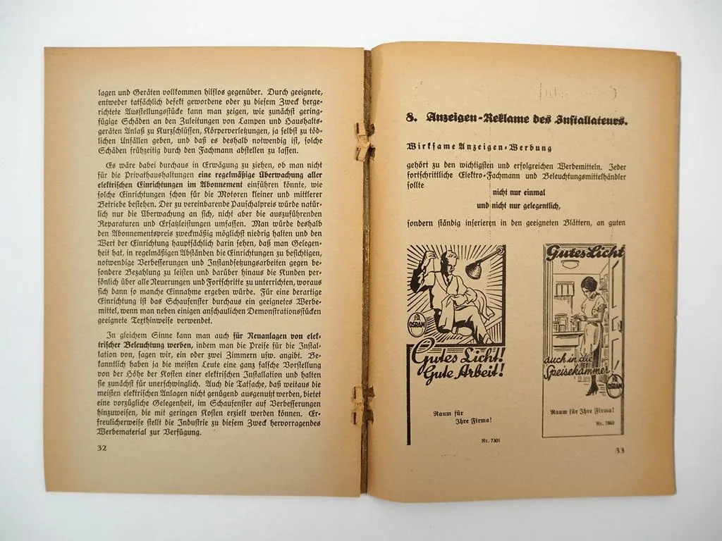 Osram Werbung Kundenwerbung Schaufenster Elektro Installateur 1934