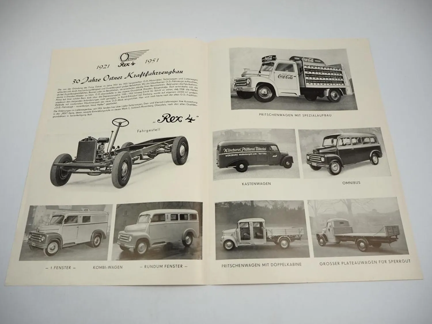 Ostner Rex 4 Kleinlastkraftwagen Prospekt Technische Daten Preisliste 1930er J.