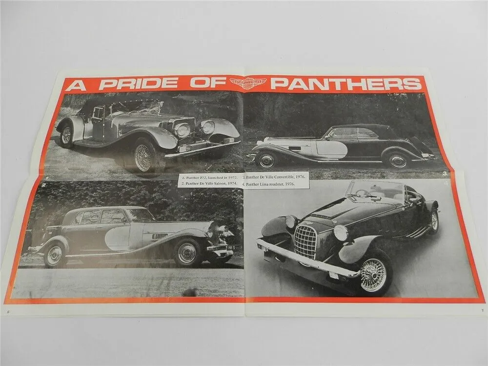 Panther News 1976 Cars De Ville Lima roadster Motor Show Special Magazine UK