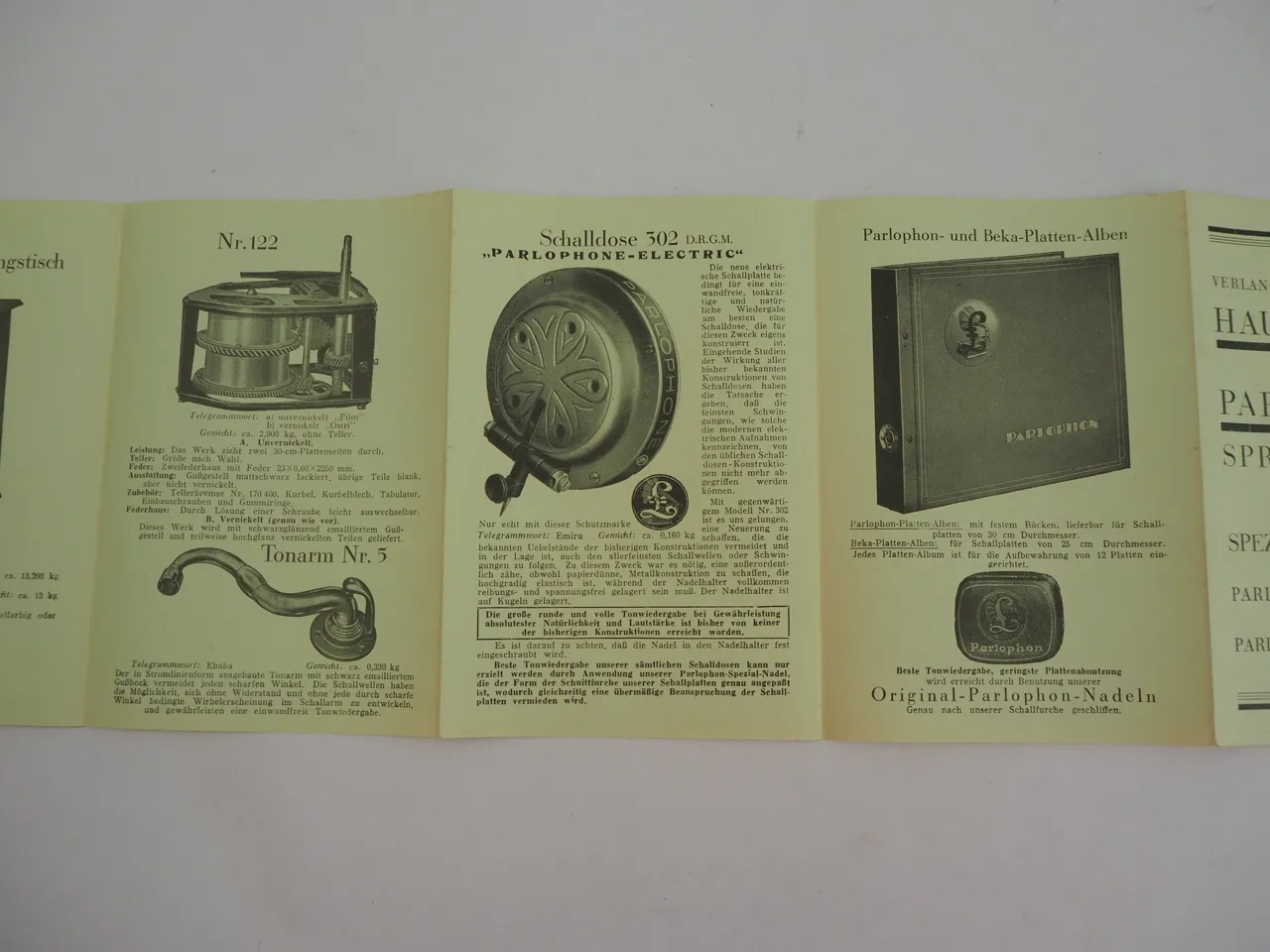 Parlophon Sprechapparate 1928 Prospekt Grammophon Parlonette Zubehör